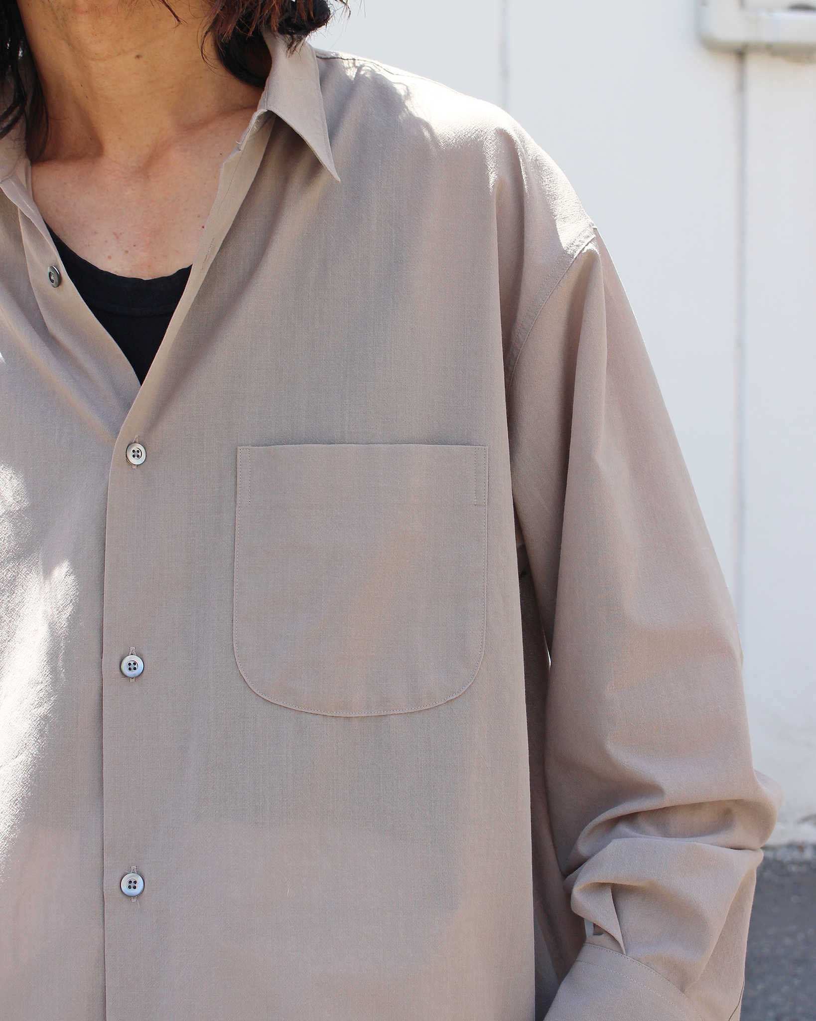 LAMOND ラモンド / VOILE LAWN SHIRTS JACKET ボイルローンシャツジャケト (GREIGE グレージュ)