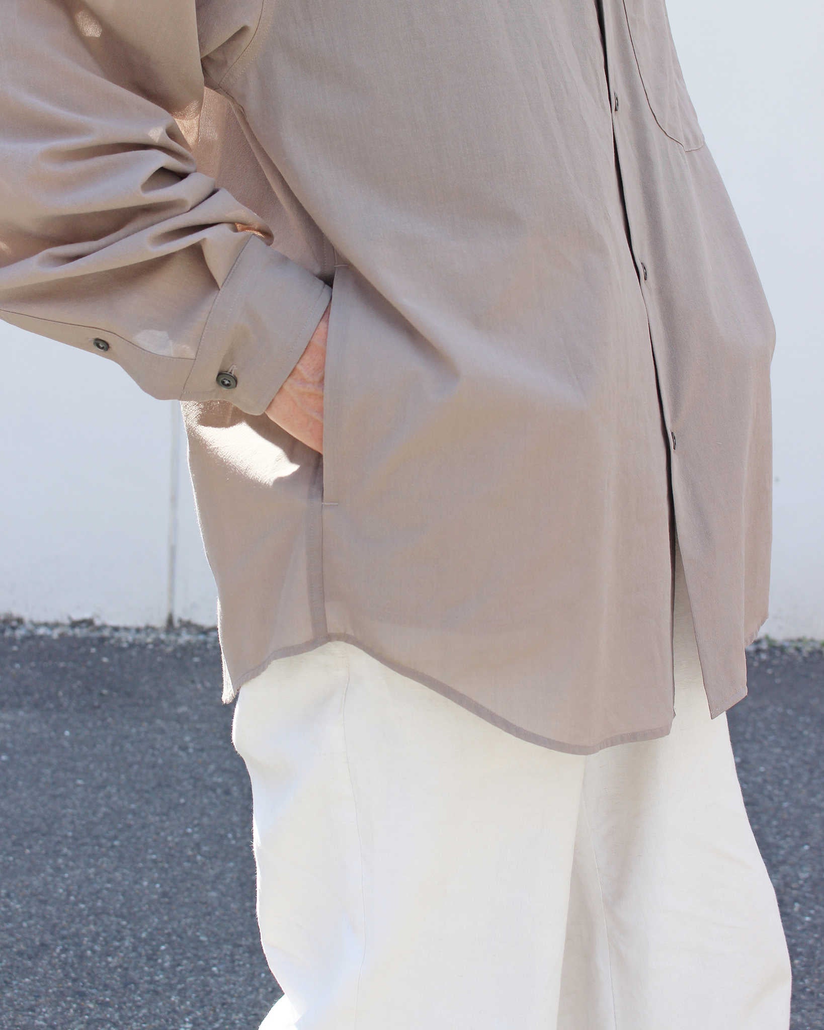 LAMOND ラモンド / VOILE LAWN SHIRTS JACKET ボイルローンシャツジャケト (GREIGE グレージュ)