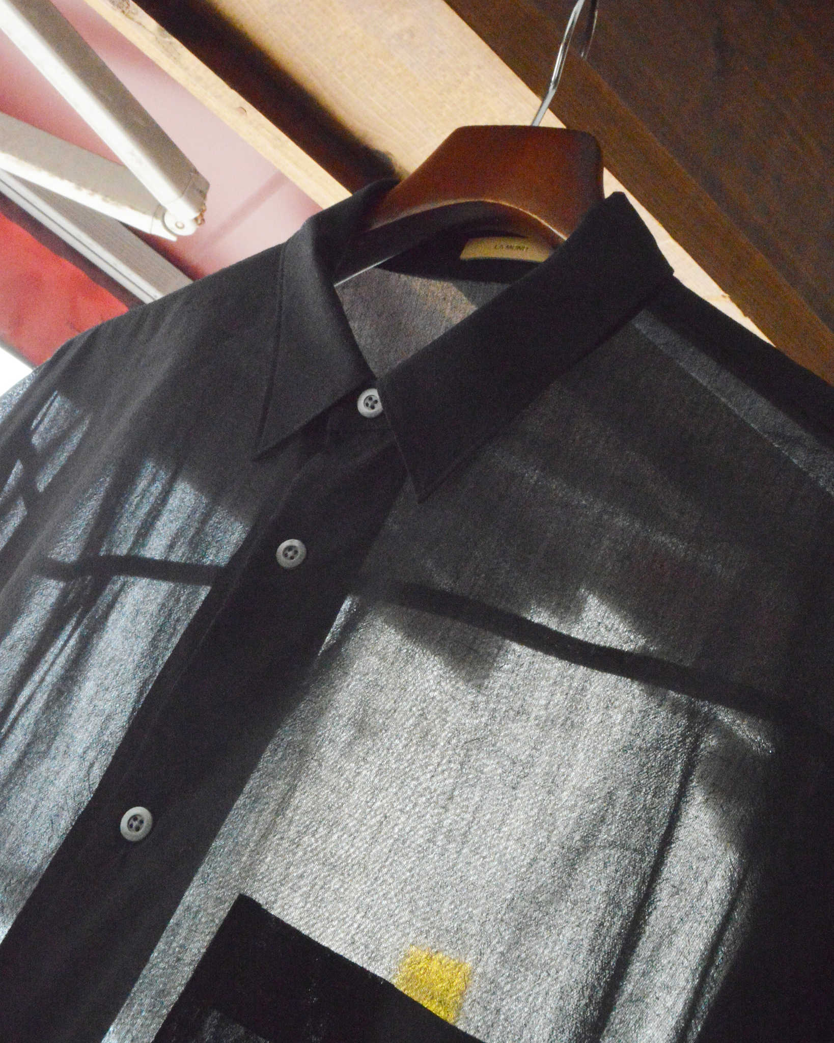 LAMOND ラモンド / VOILE LAWN SHIRTS JACKET ボイルローンシャツジャケト (BLACK ブラック)