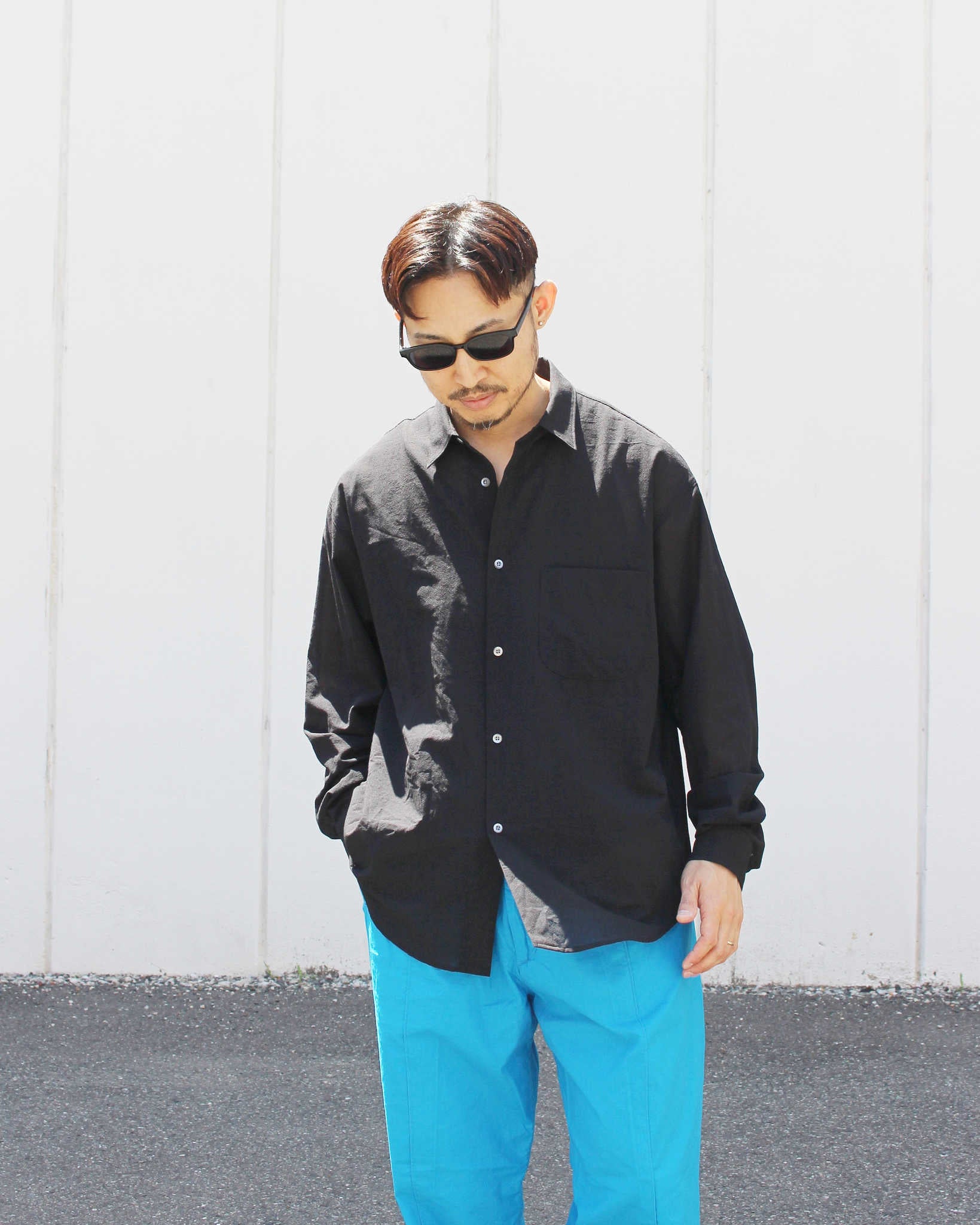 LAMOND ラモンド / VOILE LAWN SHIRTS JACKET ボイルローンシャツジャケト (BLACK ブラック)