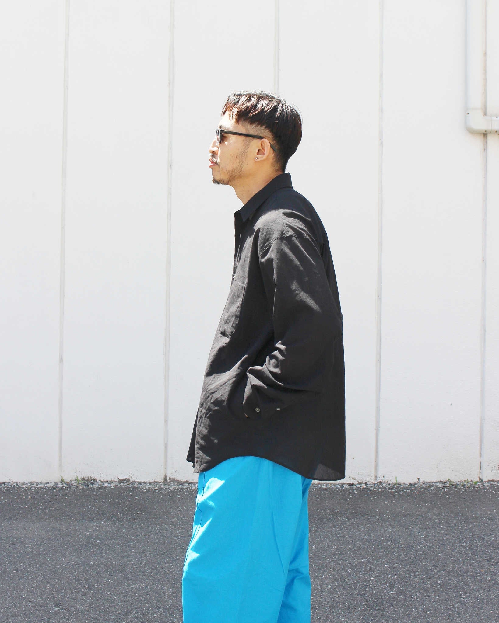 LAMOND ラモンド / VOILE LAWN SHIRTS JACKET ボイルローンシャツジャケト (BLACK ブラック)