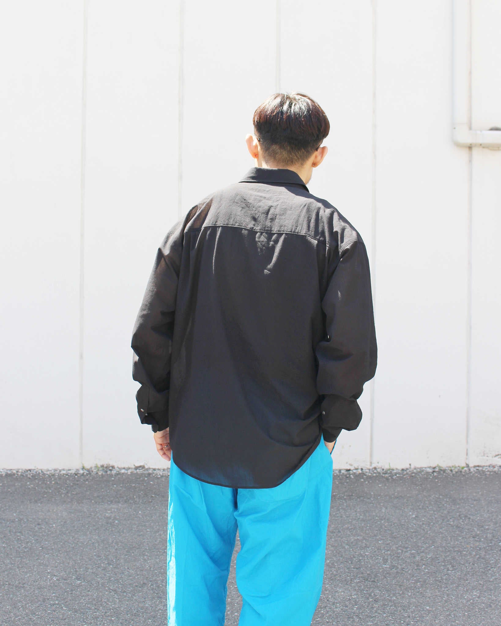 LAMOND ラモンド / VOILE LAWN SHIRTS JACKET ボイルローンシャツジャケト (BLACK ブラック)