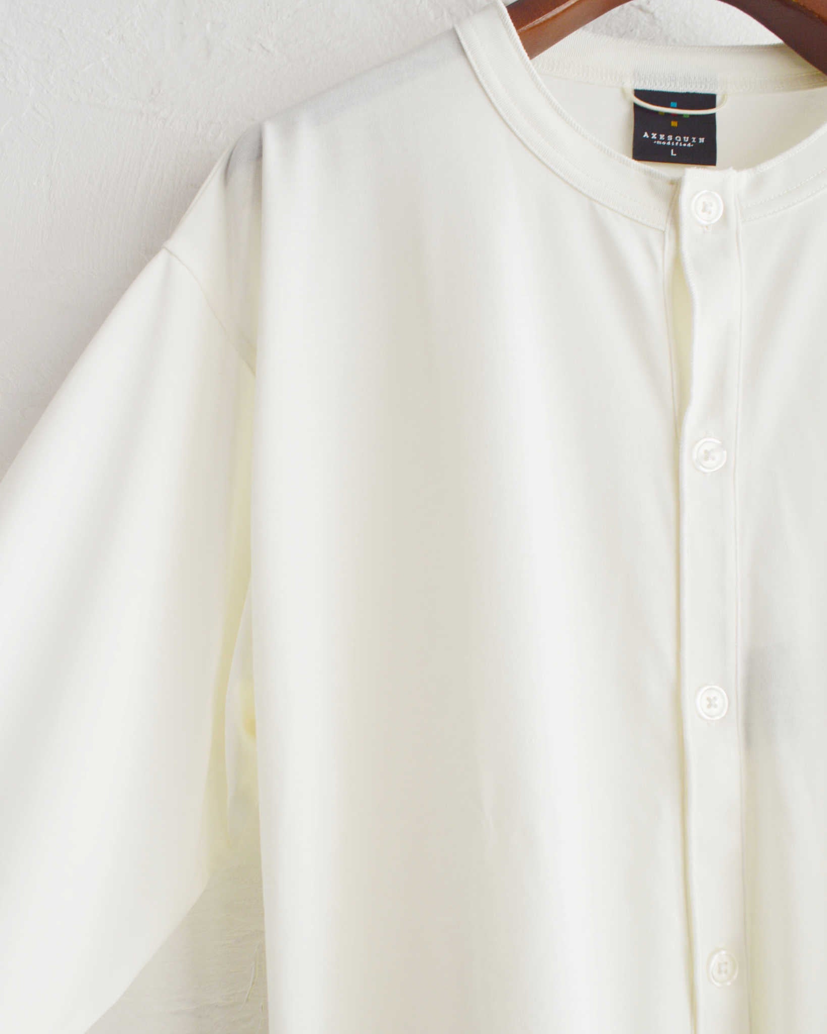 AXESQUIN アクシーズクイーン / QD CREW CARDIGAN クイックドライクルーカーディガン (WHITE ホワイト)