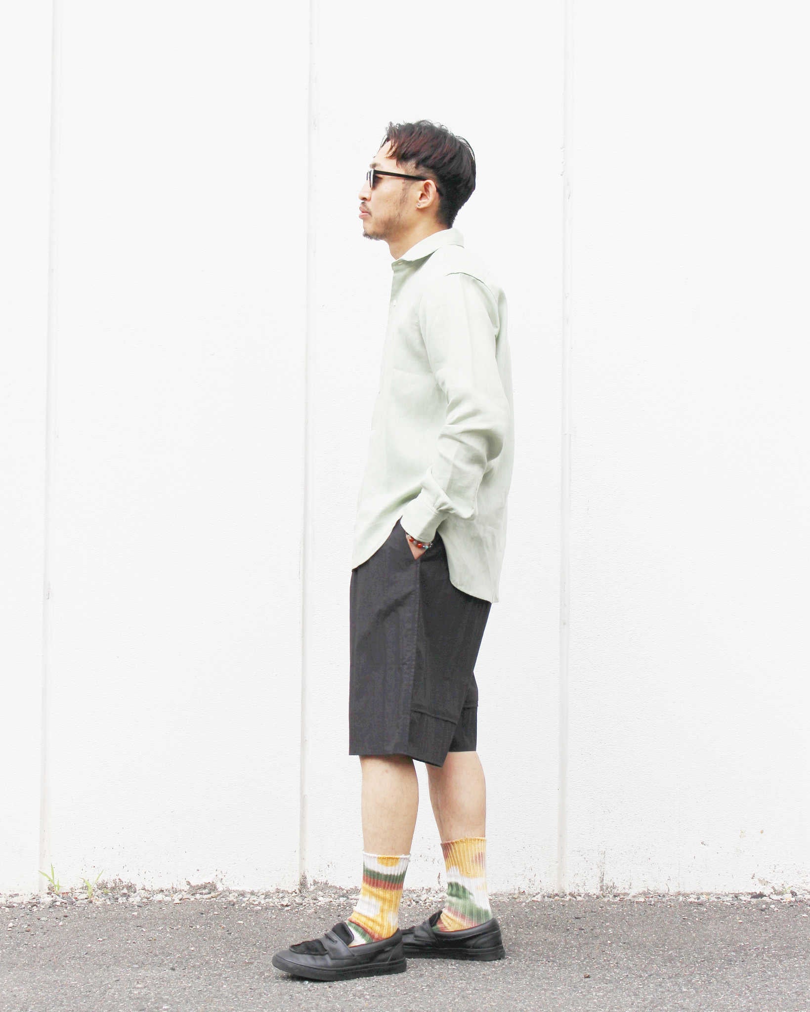 LAMOND ラモンド / COTTON×NYLON POPLIN SHORTS コットンナイロンポプリンショーツ (BLACK ブラック)