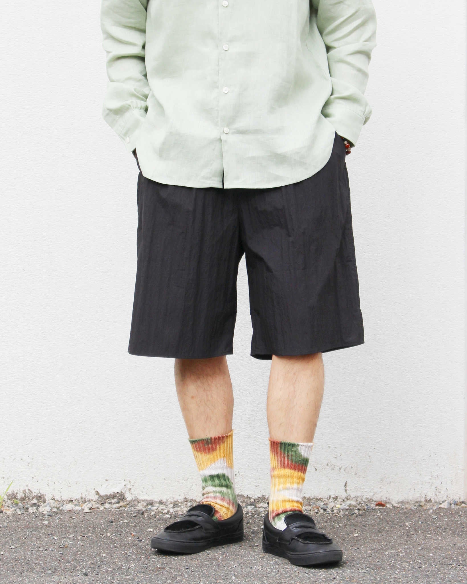 LAMOND ラモンド / COTTON×NYLON POPLIN SHORTS コットンナイロンポプリンショーツ (BLACK ブラック)