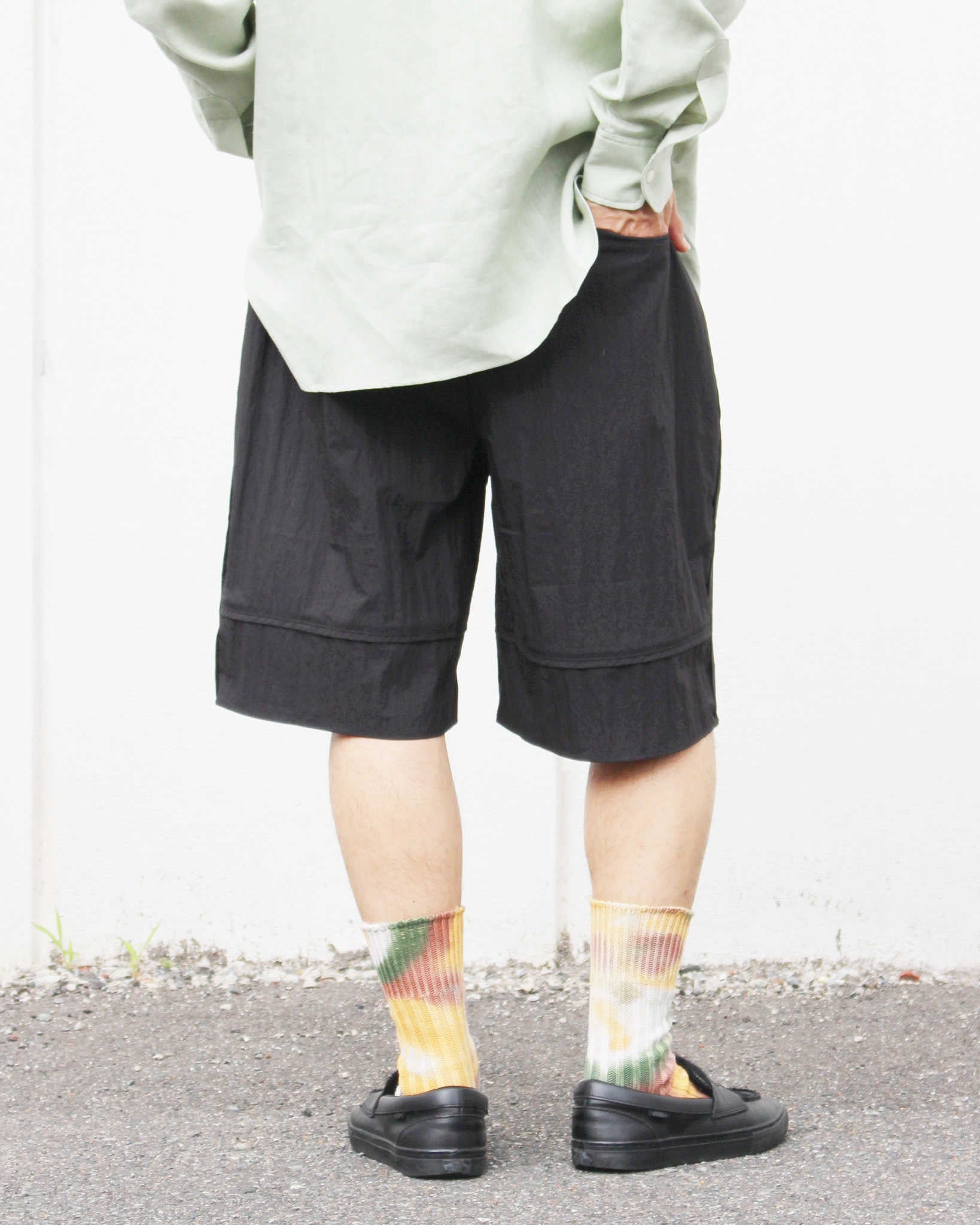 LAMOND ラモンド / COTTON×NYLON POPLIN SHORTS コットンナイロンポプリンショーツ (BLACK ブラック)