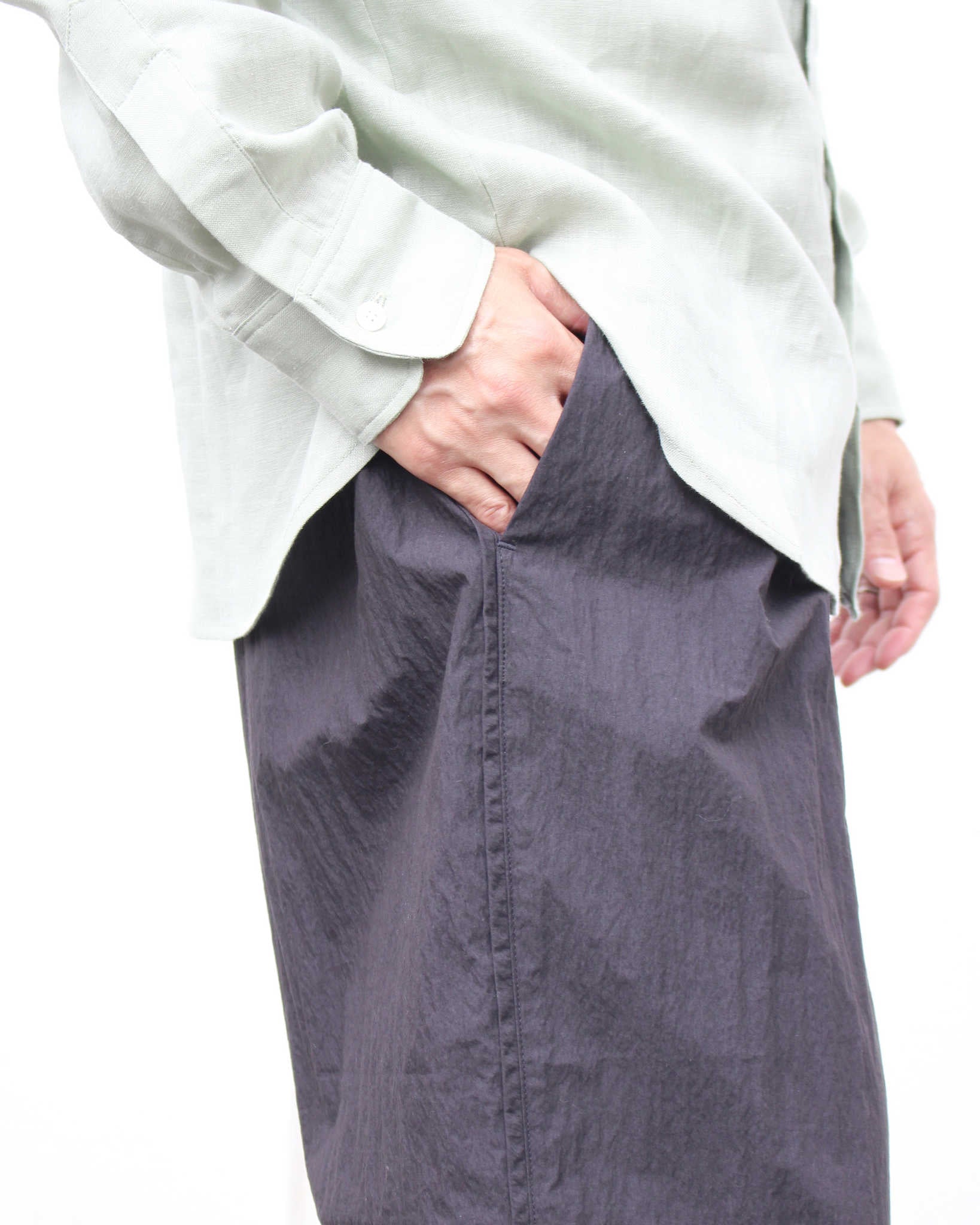LAMOND ラモンド / COTTON×NYLON POPLIN SHORTS コットンナイロンポプリンショーツ (BLACK ブラック)