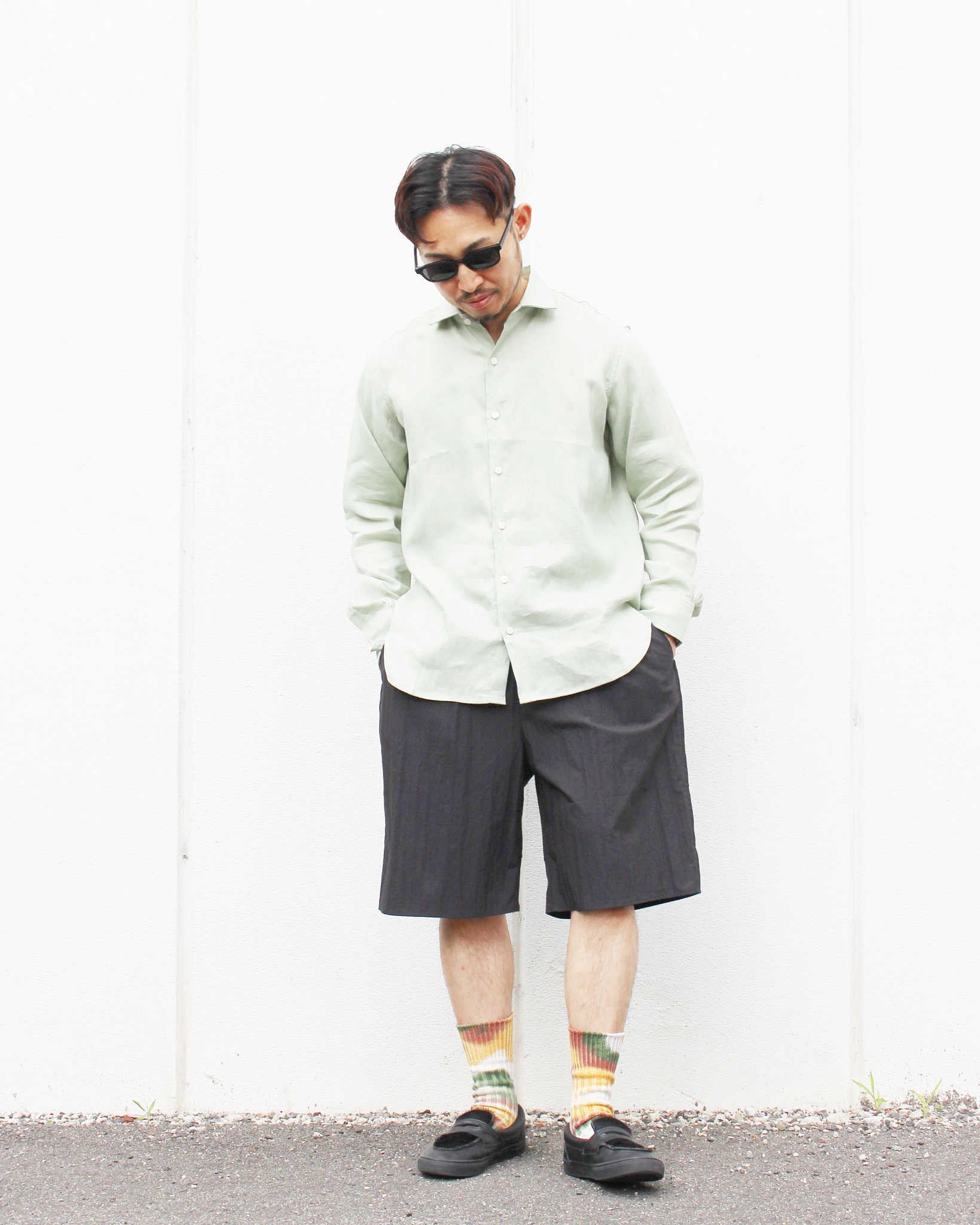 LAMOND ラモンド / COTTON×NYLON POPLIN SHORTS コットンナイロンポプリンショーツ (BLACK ブラック)