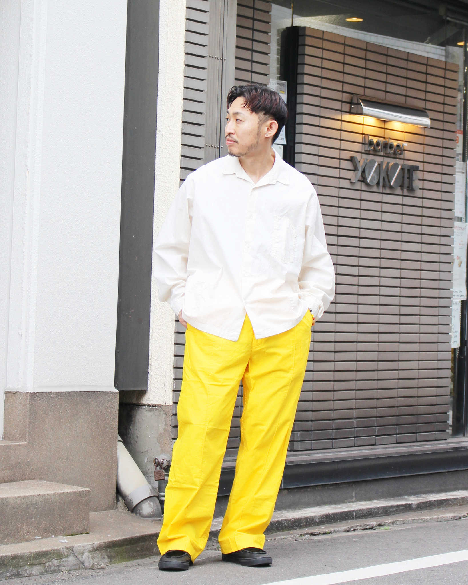 NECESSARY or UNNECESSARY ネセサリーオアアンネセサリー N.O.UN ナウン / WORK SHIRTS ワークシャツ (WHITE ホワイト)