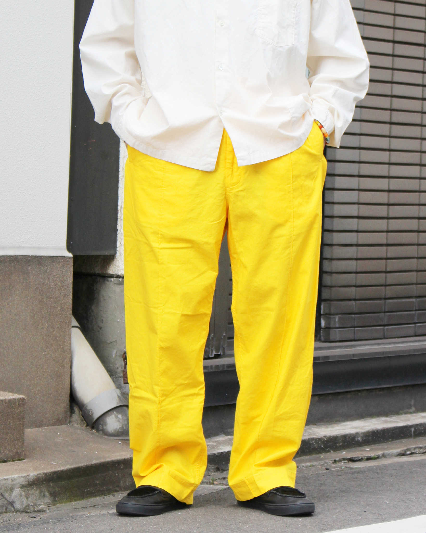 NECESSARY or UNNECESSARY ネセサリーオアアンネセサリー N.O.UN ナウン  / PIN TUCK PANTS ピンタックパンツ (YELLOW イエロー)