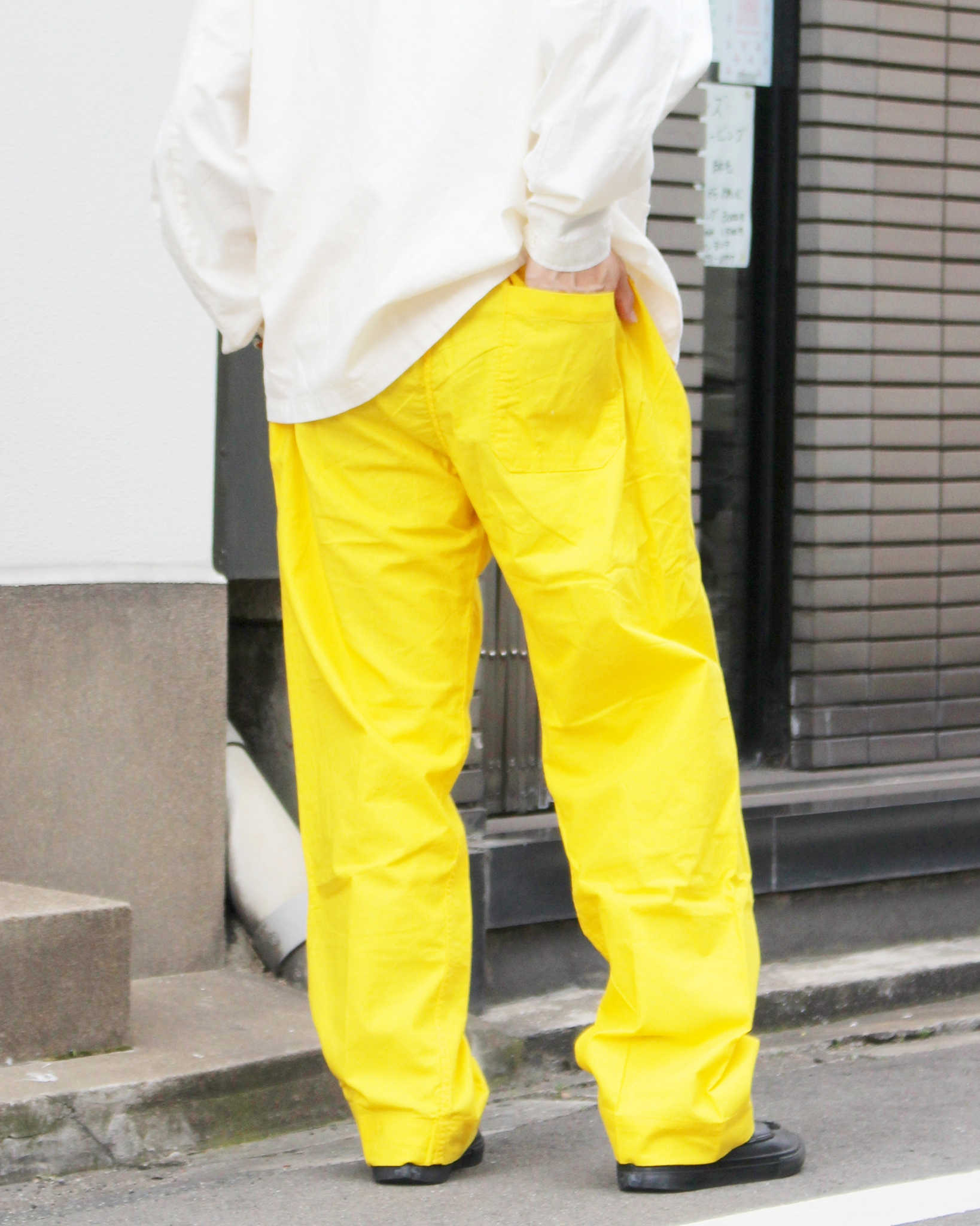 NECESSARY or UNNECESSARY ネセサリーオアアンネセサリー N.O.UN ナウン  / PIN TUCK PANTS ピンタックパンツ (YELLOW イエロー)