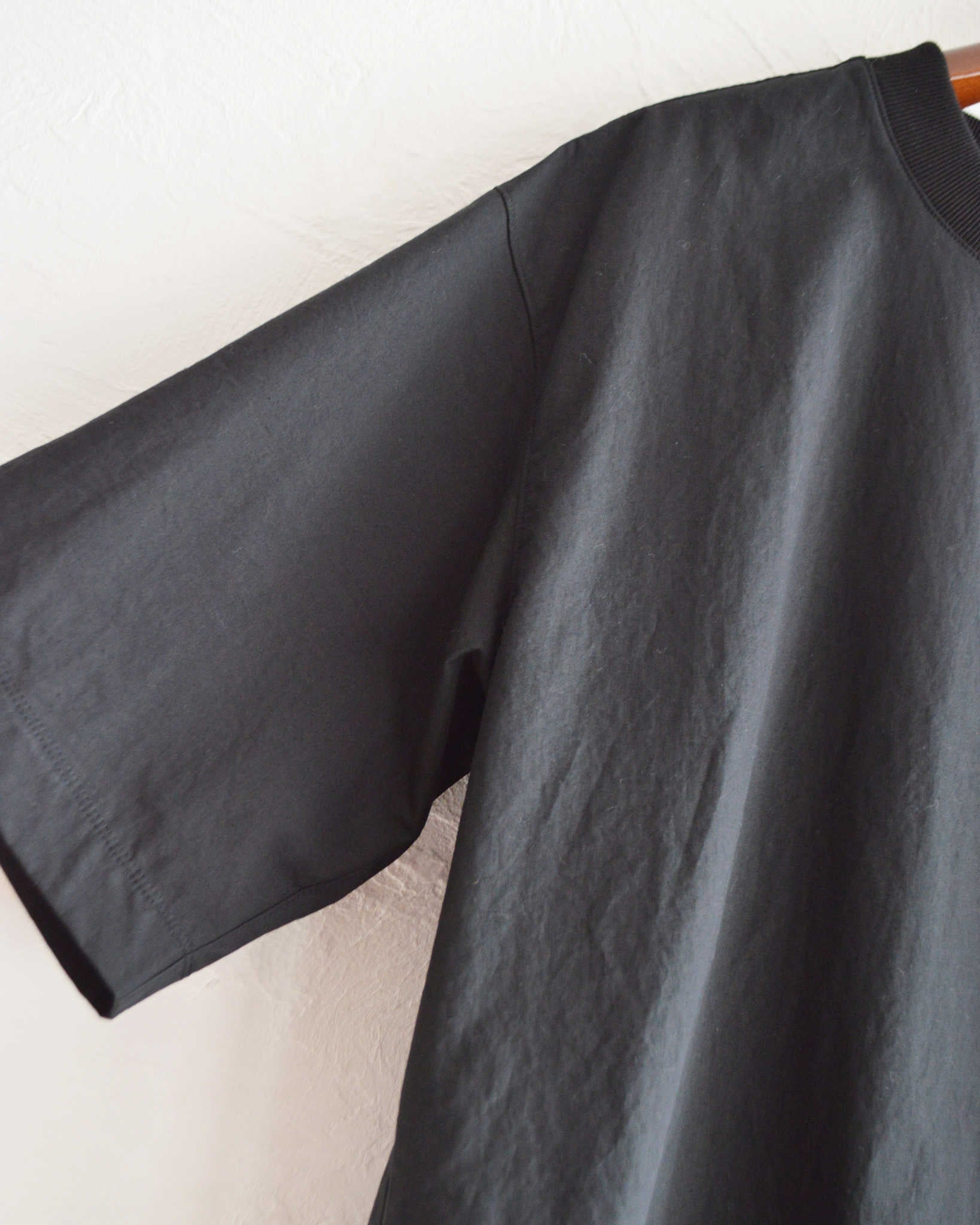 LAMOND ラモンド / ORGANIC COTTON/LINEN TEE オーガニックコットンリネンティー (BLACK ブラック)