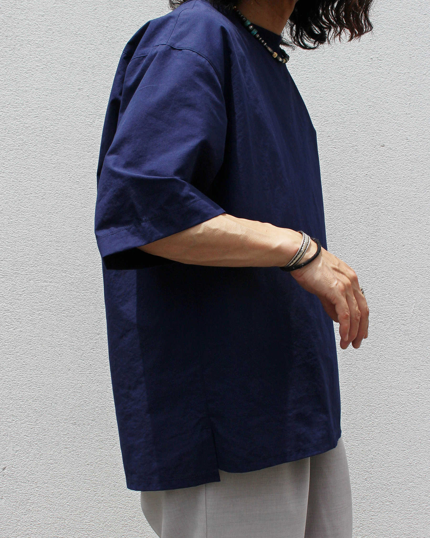 LAMOND ラモンド / ORGANIC COTTON/LINEN TEE オーガニックコットンリネンティー (NAVY ネイビー)