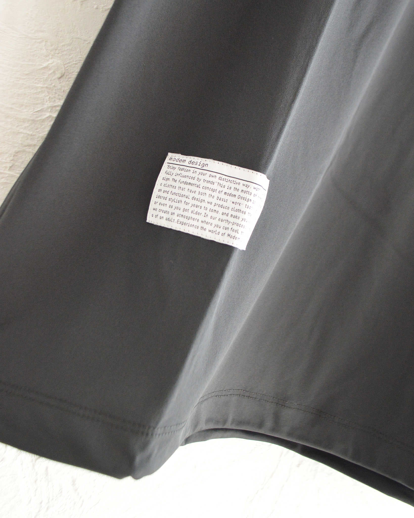 modemdesign モデムデザイン / Functional drawstring tee ファンクショナルドローストリングティー (BLACK ブラック)