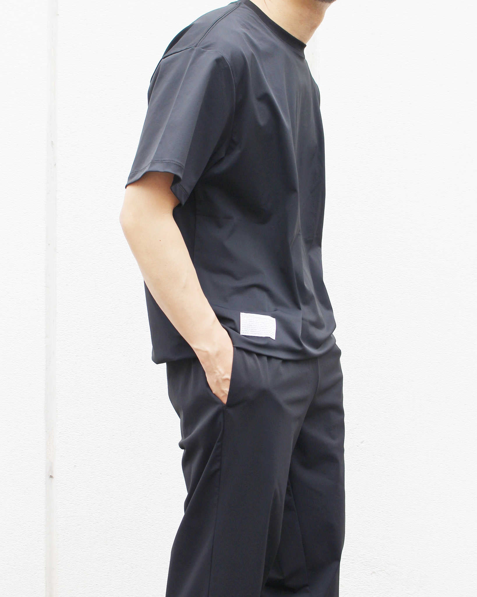 modemdesign モデムデザイン / Functional drawstring tee ファンクショナルドローストリングティー (BLACK ブラック)