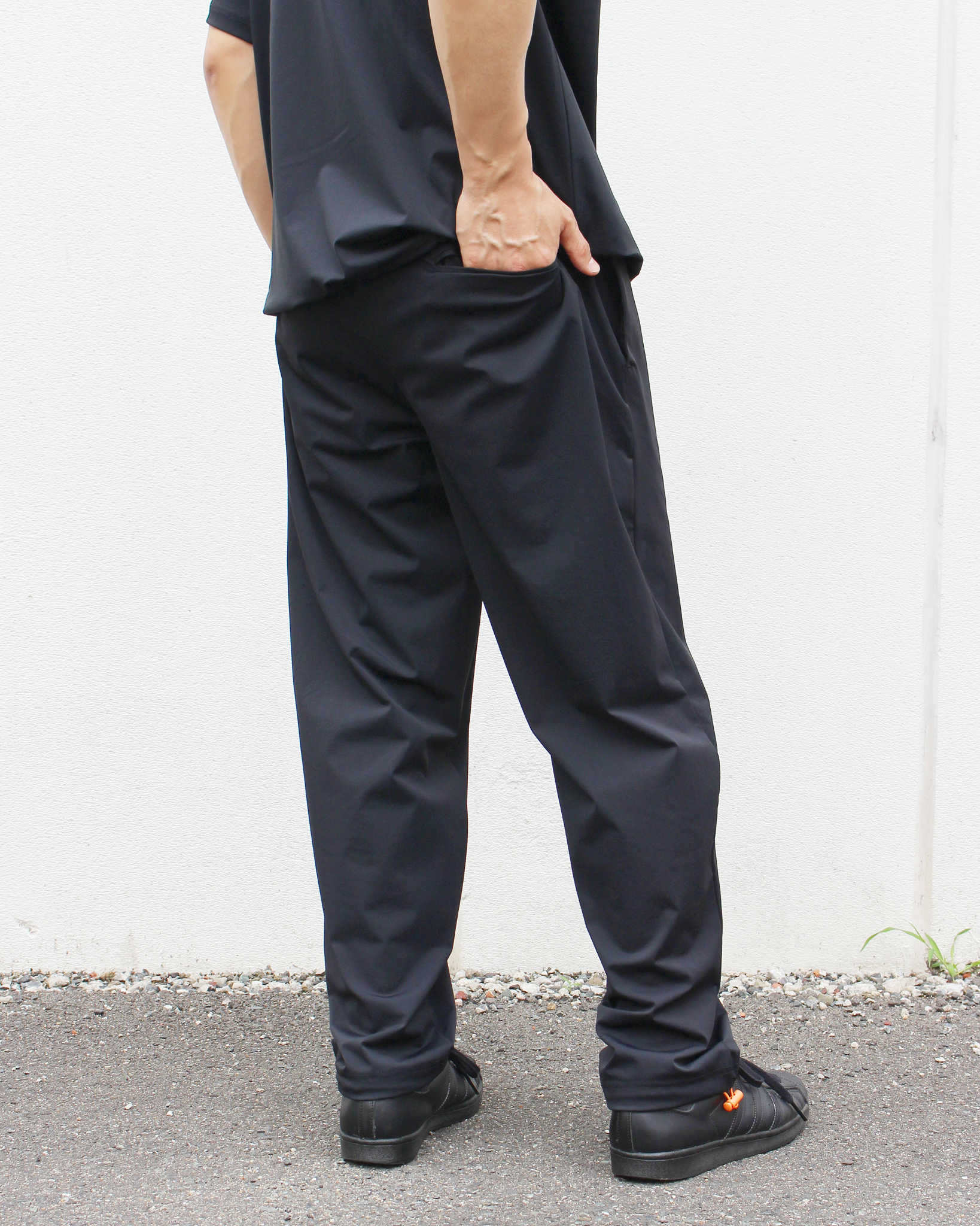 modemdesign モデムデザイン / Functional drawstring pants ファンクショナルドローストリングパンツ (BLACK ブラック)