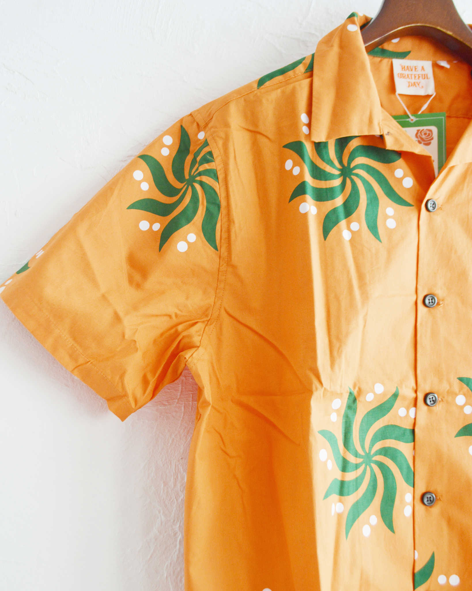 HAVE A GRATEFUL DAY ハブアグレイトフルデイ / S/S SHIRT ショートスリーブシャツ (ORANGE オレンジ)