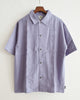 GOHEMP ゴーヘンプ / YURURI EMB SHIRTS ユルリエンブシャツ (HELLO BLUE ハローブルー)