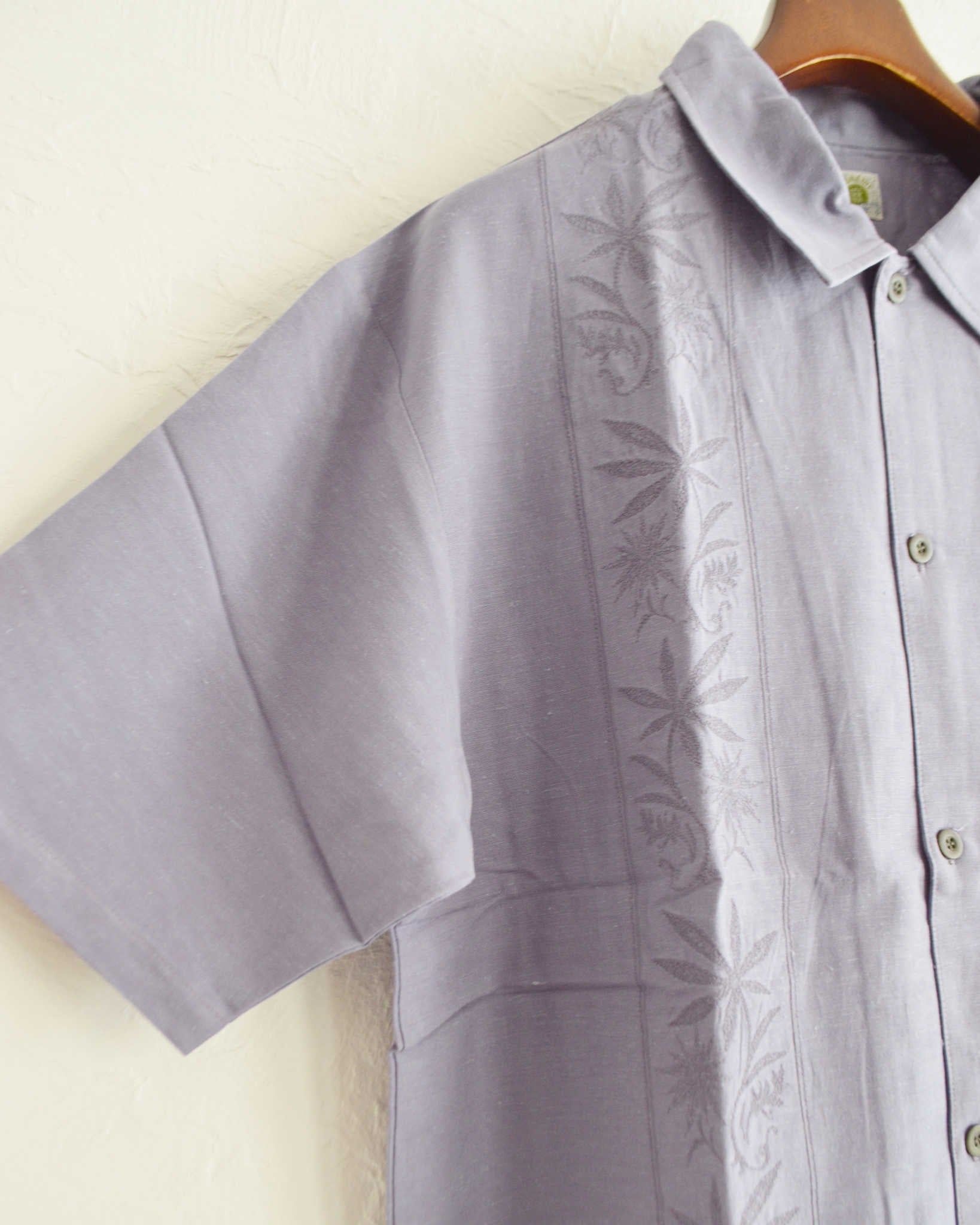 GOHEMP ゴーヘンプ / YURURI EMB SHIRTS ユルリエンブシャツ (HELLO BLUE ハローブルー)