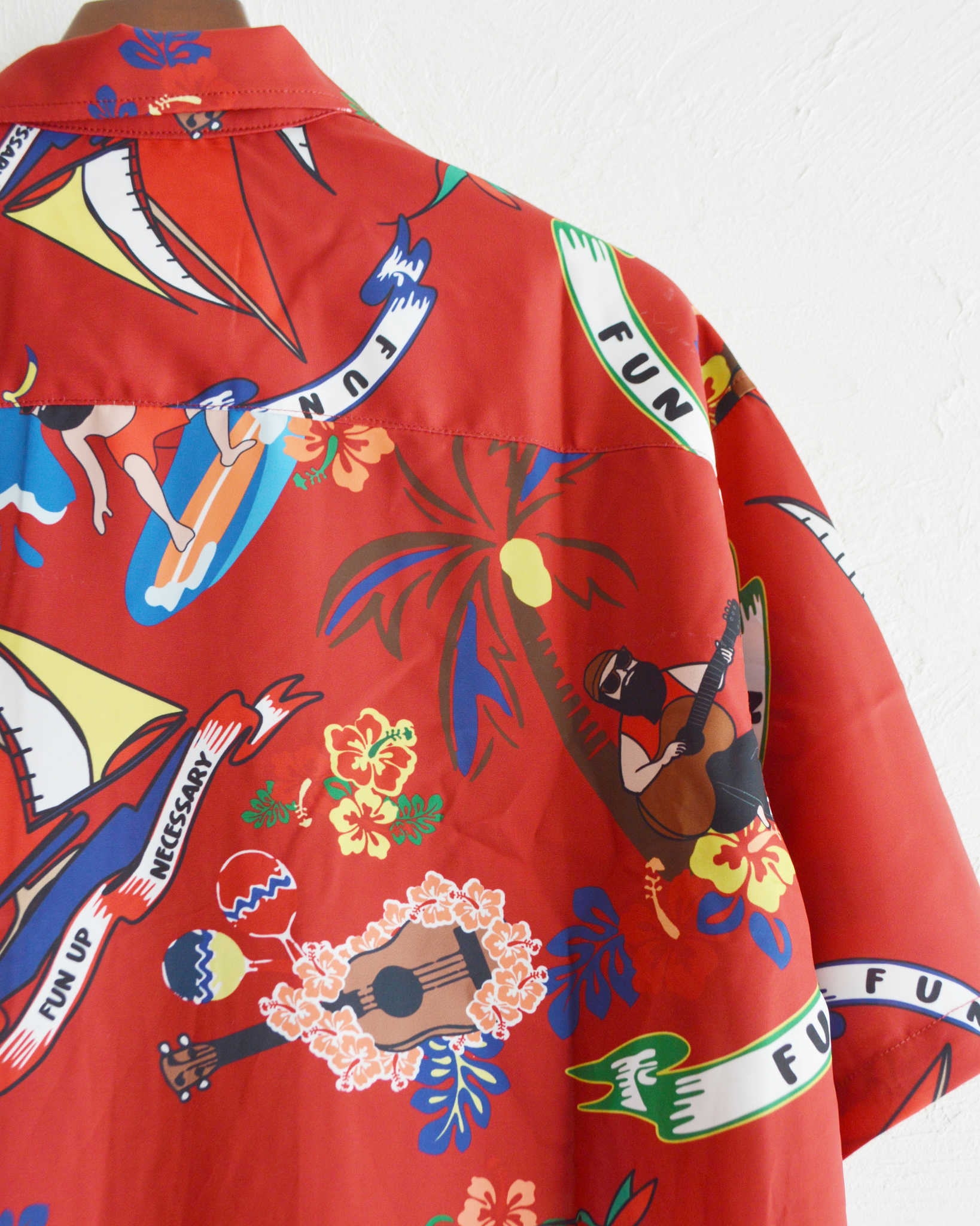 FUN ファン/ OJI ALOHA SHIRTS オジアロハシャツ (RED レッド)