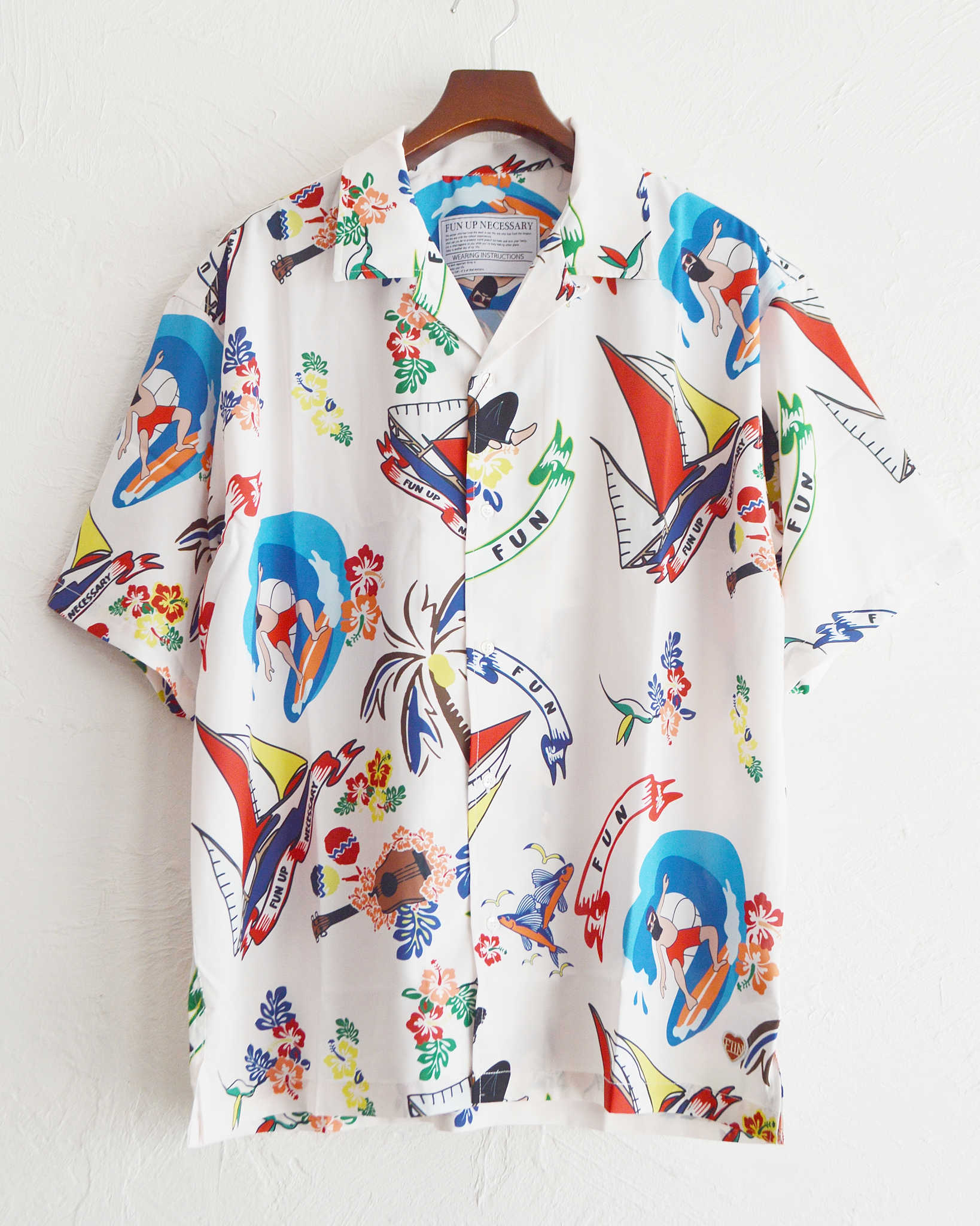 FUN ファン/ OJI ALOHA SHIRTS オジアロハシャツ (OFF WHITE オフホワイト)