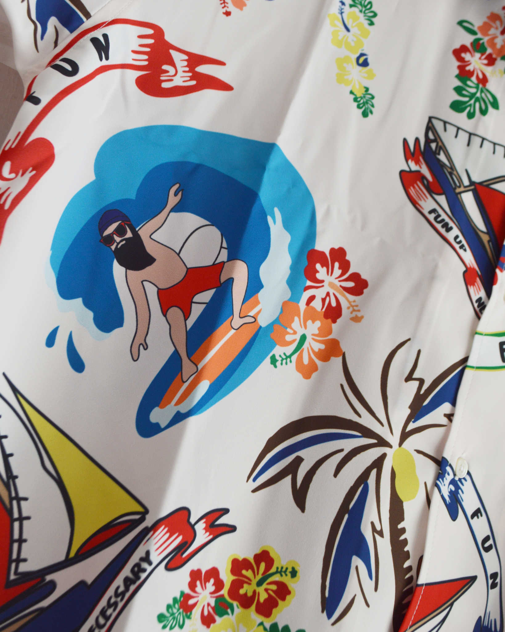 off-white アロハシャツ FUN ファン/ OJI ALOHA SHIRTS オジアロハシャツ (OFF WHITE オフホワイト)