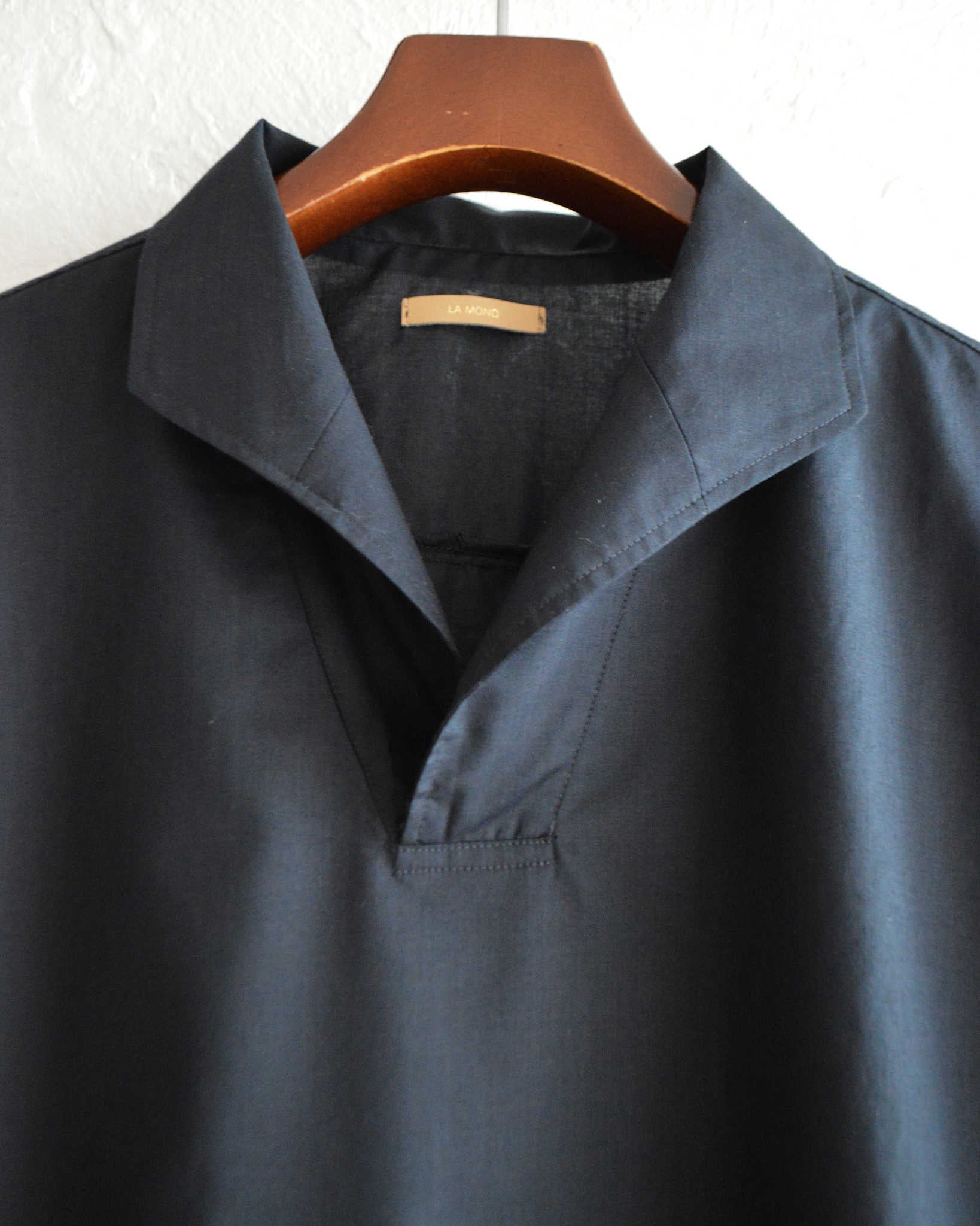 LAMOND ラモンド / LAWN SKIPPER SHIRTS ローンスキッパーシャツ (NAVY BLACK ネイビーブラック)