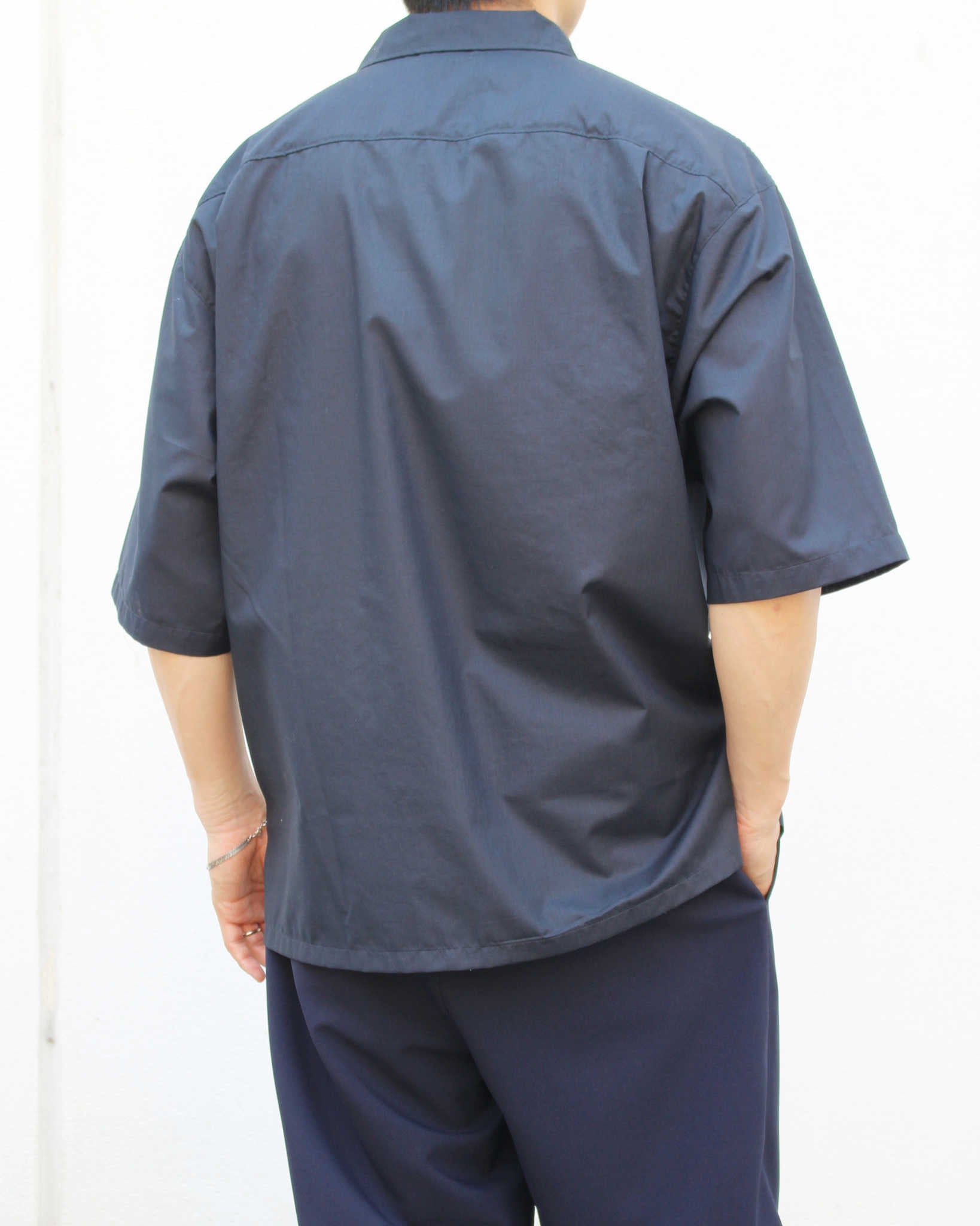 LAMOND ラモンド / LAWN SKIPPER SHIRTS ローンスキッパーシャツ (NAVY BLACK ネイビーブラック)
