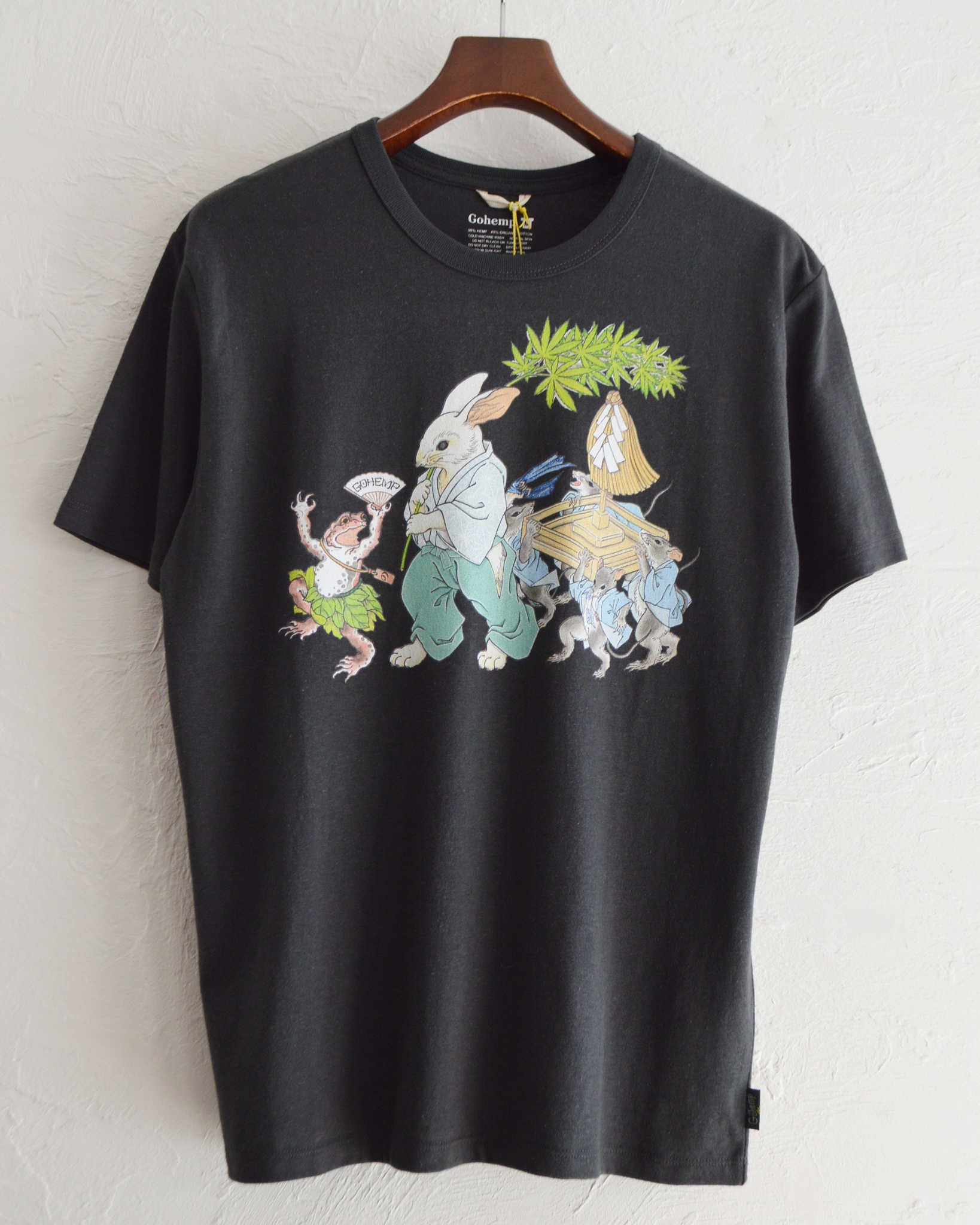 GOHEMP ゴーヘンプ / 麻奉納祭 BASIC S/SL TEE アサホウノウサイベーシックティー (GUNMETAL GRAY ガンメタルグレー)
