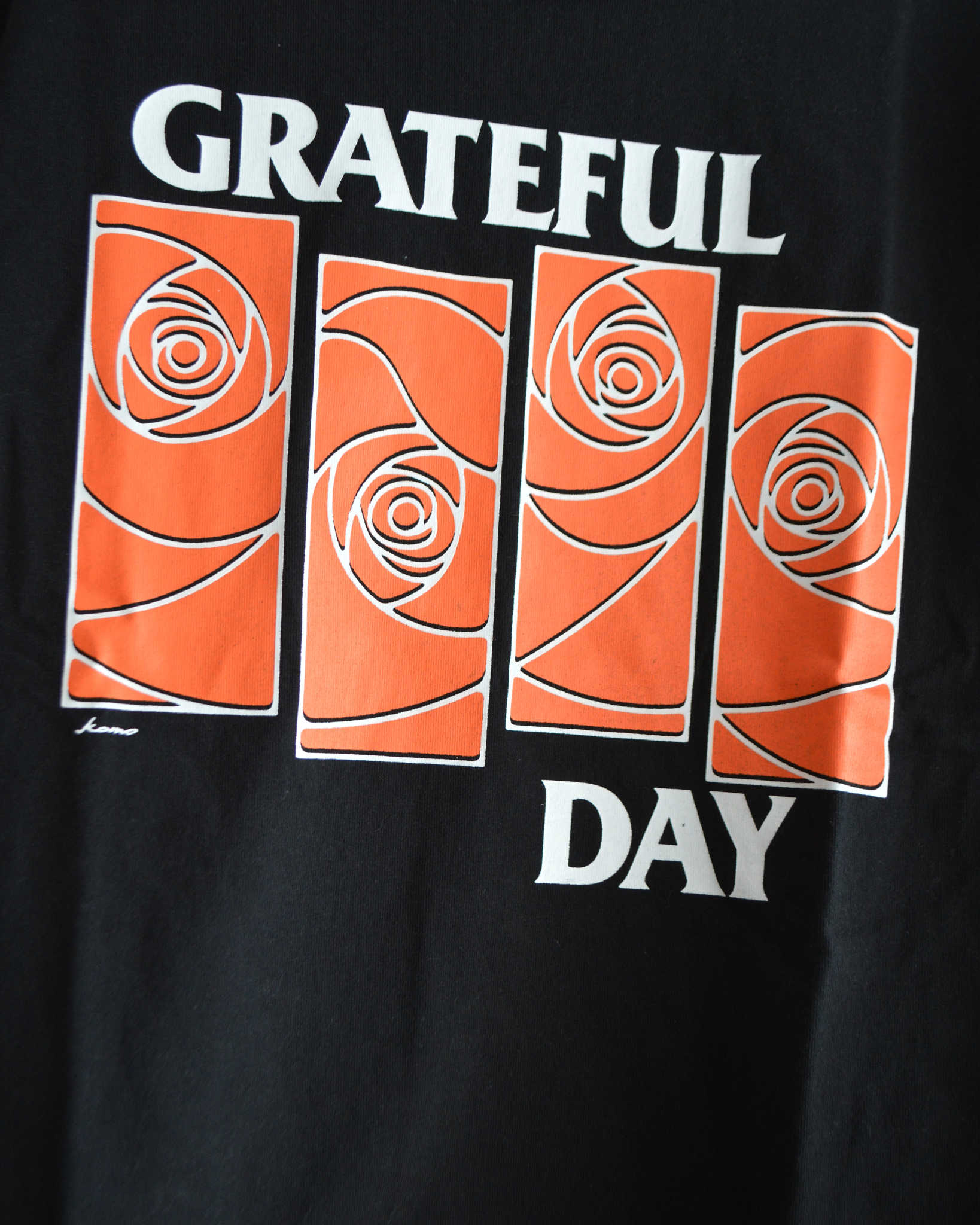 HAVE A GRATEFUL DAY ハブアグレイトフルデイ / T-SHIRT -ROSE FLAG ティーシャツローズフラッグ (BLACK ブラック)