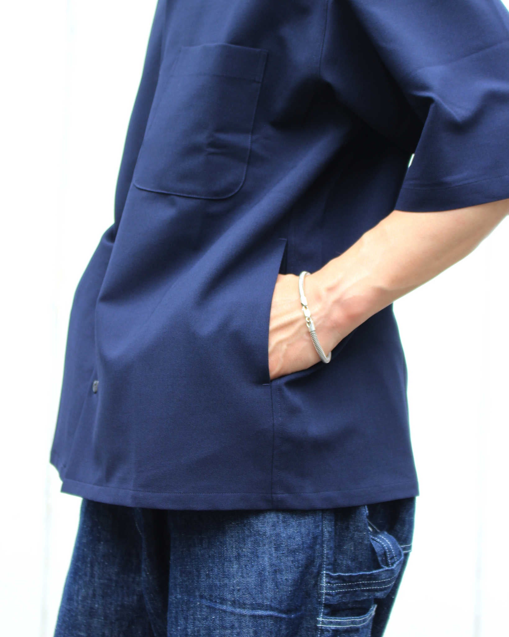 LAMOND ラモンド / SHARI SHIRTS シャリシャツ (NAVY BLACK ネイビーブラック)
