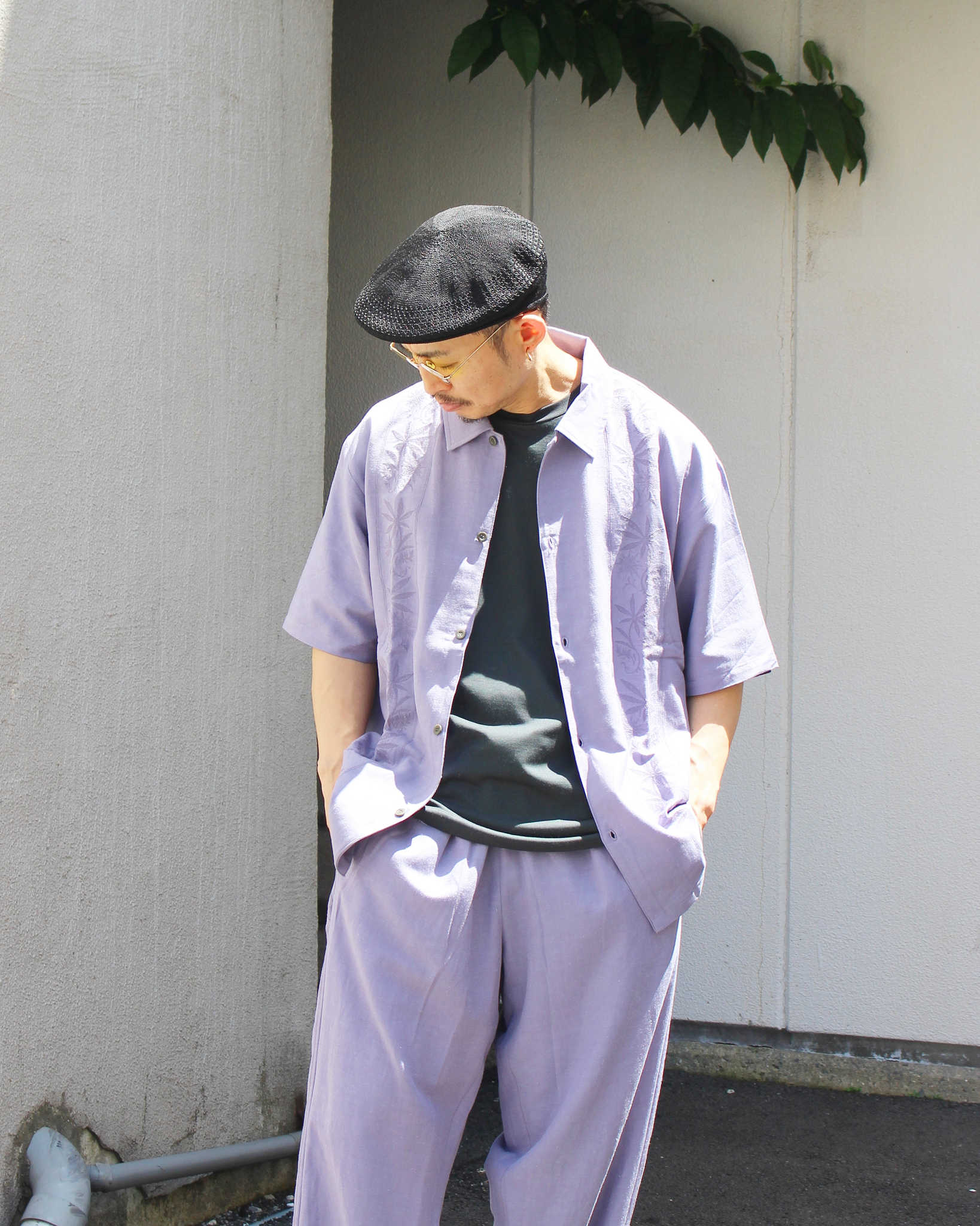 GOHEMP ゴーヘンプ / YURURI EMB SHIRTS ユルリエンブシャツ (HELLO BLUE ハローブルー)