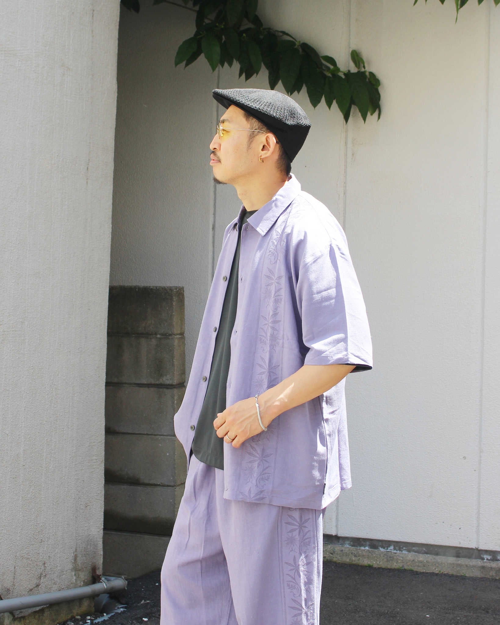 GOHEMP ゴーヘンプ / YURURI EMB SHIRTS ユルリエンブシャツ (HELLO BLUE ハローブルー)