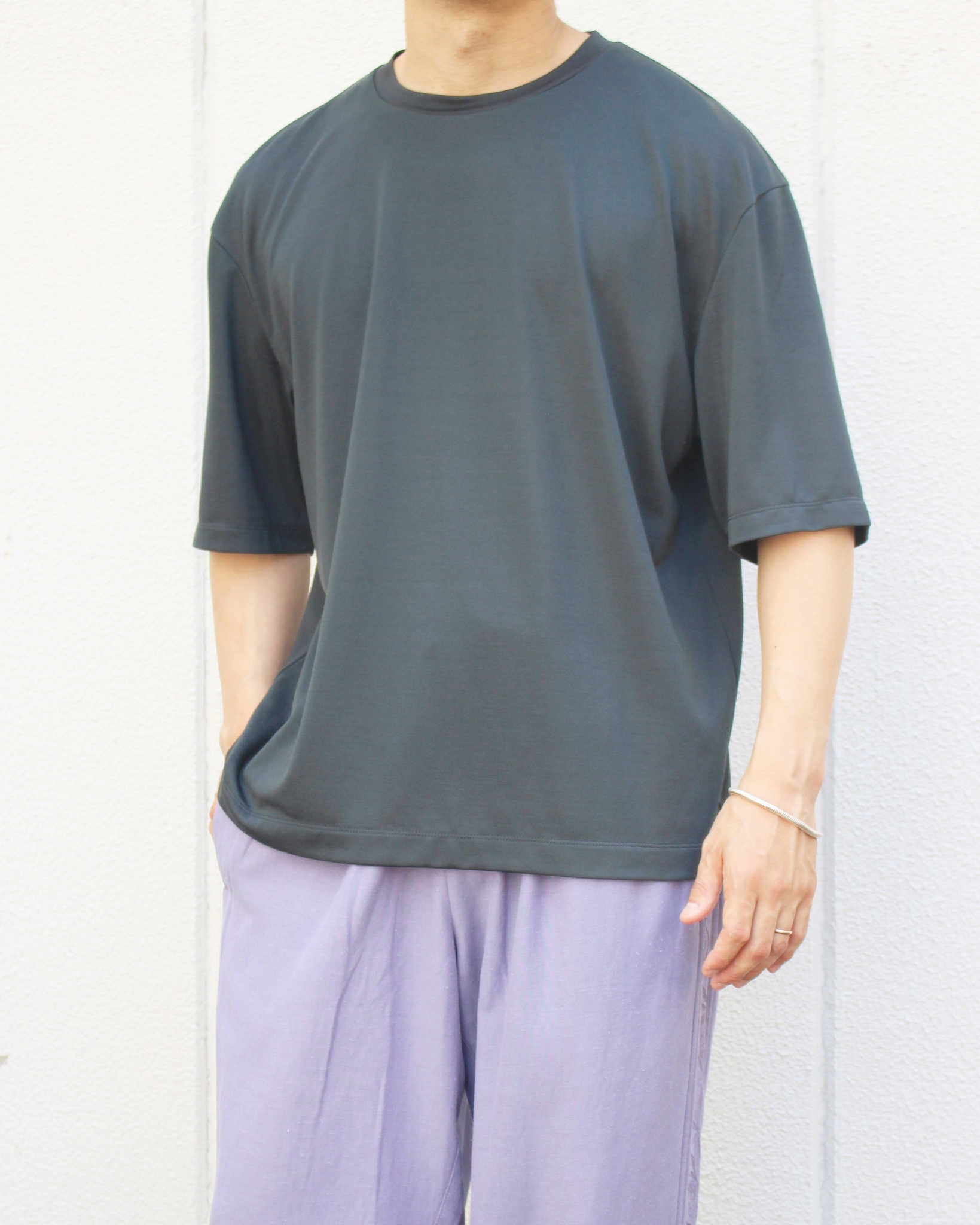 LAMOND ラモンド /  CWOOL TEE クールティ (CHARCOAL チャコール)