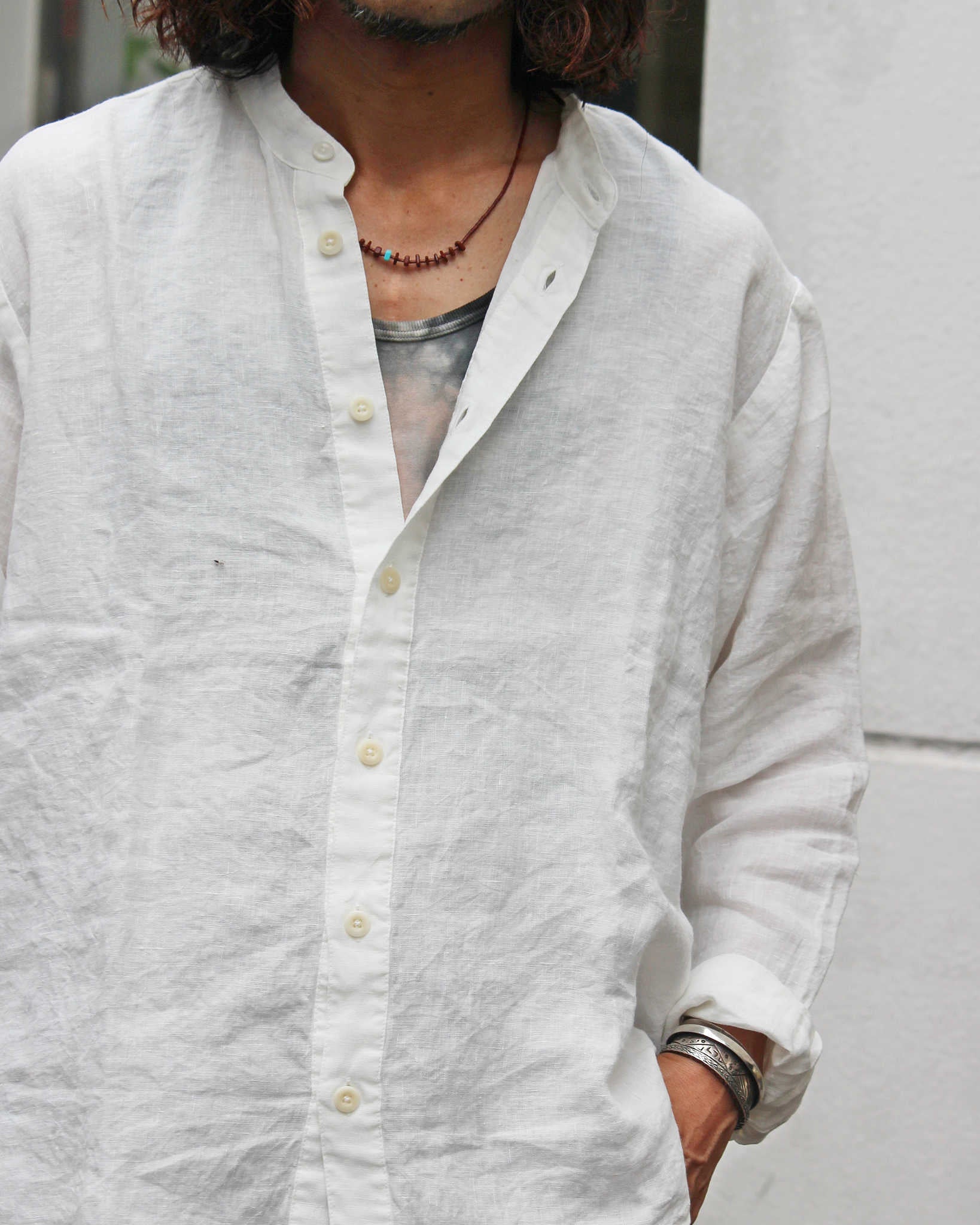 Nasngwam. ナスングワム / LIBERAL SHIRTS リベラルシャツ (WHITE ホワイト)