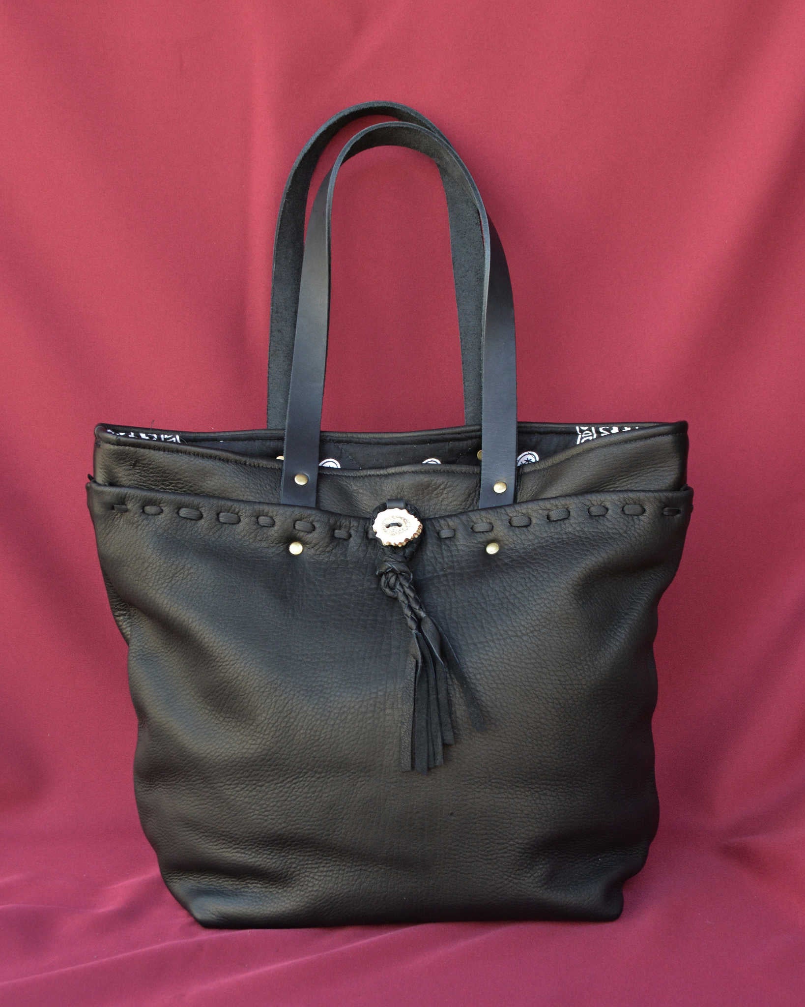 Nasngwam.×EARLYMORNINGS ナスングワム アーリーモーニング / DEERSKIN TOTE BAG ディアスキントートバッグ (BLACK ブラック)