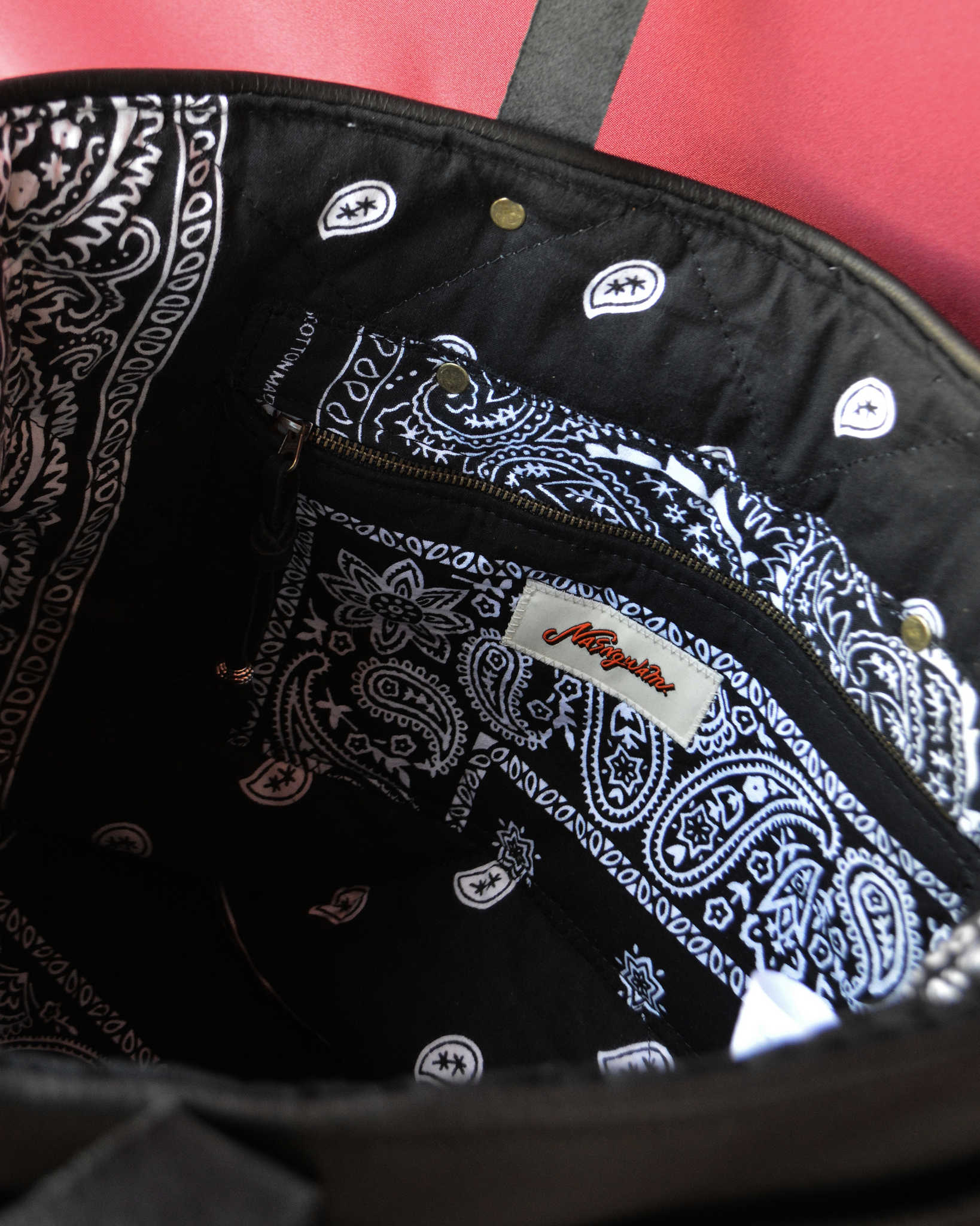 Nasngwam.×EARLYMORNINGS ナスングワム アーリーモーニング / DEERSKIN TOTE BAG ディアスキントートバッグ (BLACK ブラック)