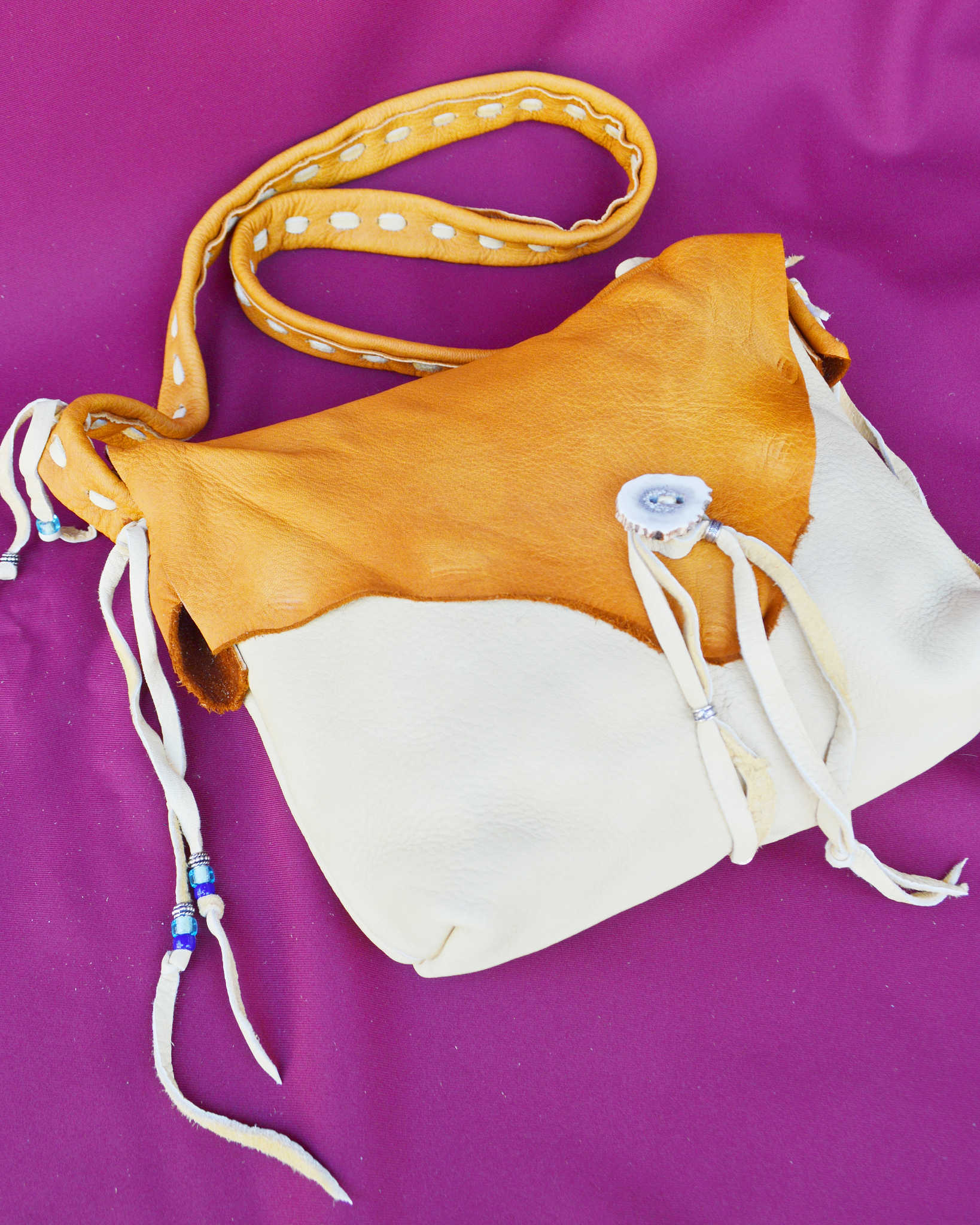 Nasngwam.×EARLYMORNINGS ナスングワム アーリーモーニング / DEERSKIN MESSENGER BAG ディアスキンメッセンジャーバッグ (CAMEL キャメル)