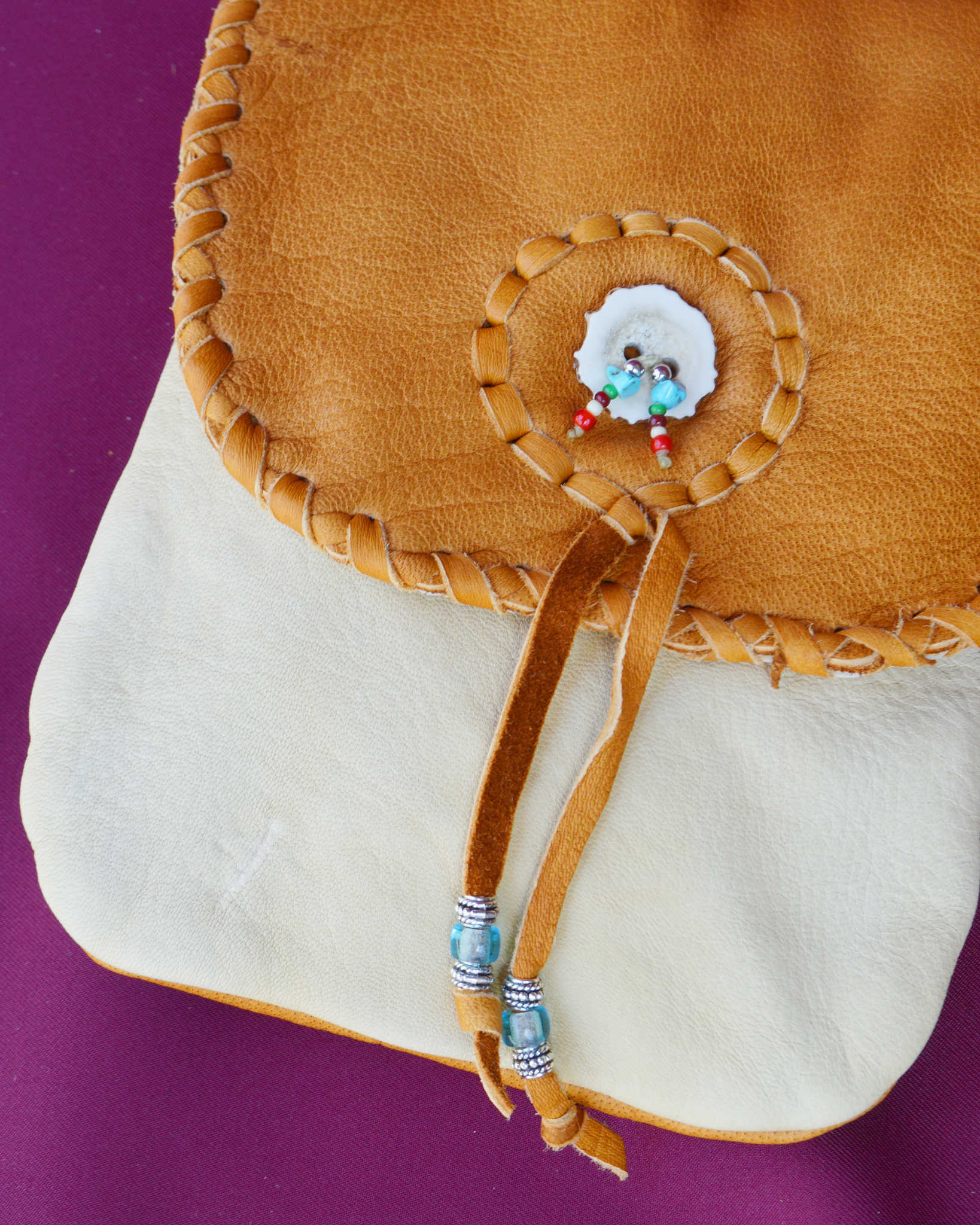 Nasngwam.×EARLYMORNINGS ナスングワム アーリーモーニング / DEERSKIN MEDICINE BAG ディアスキンメディスンバッグ (CAMEL キャメル)