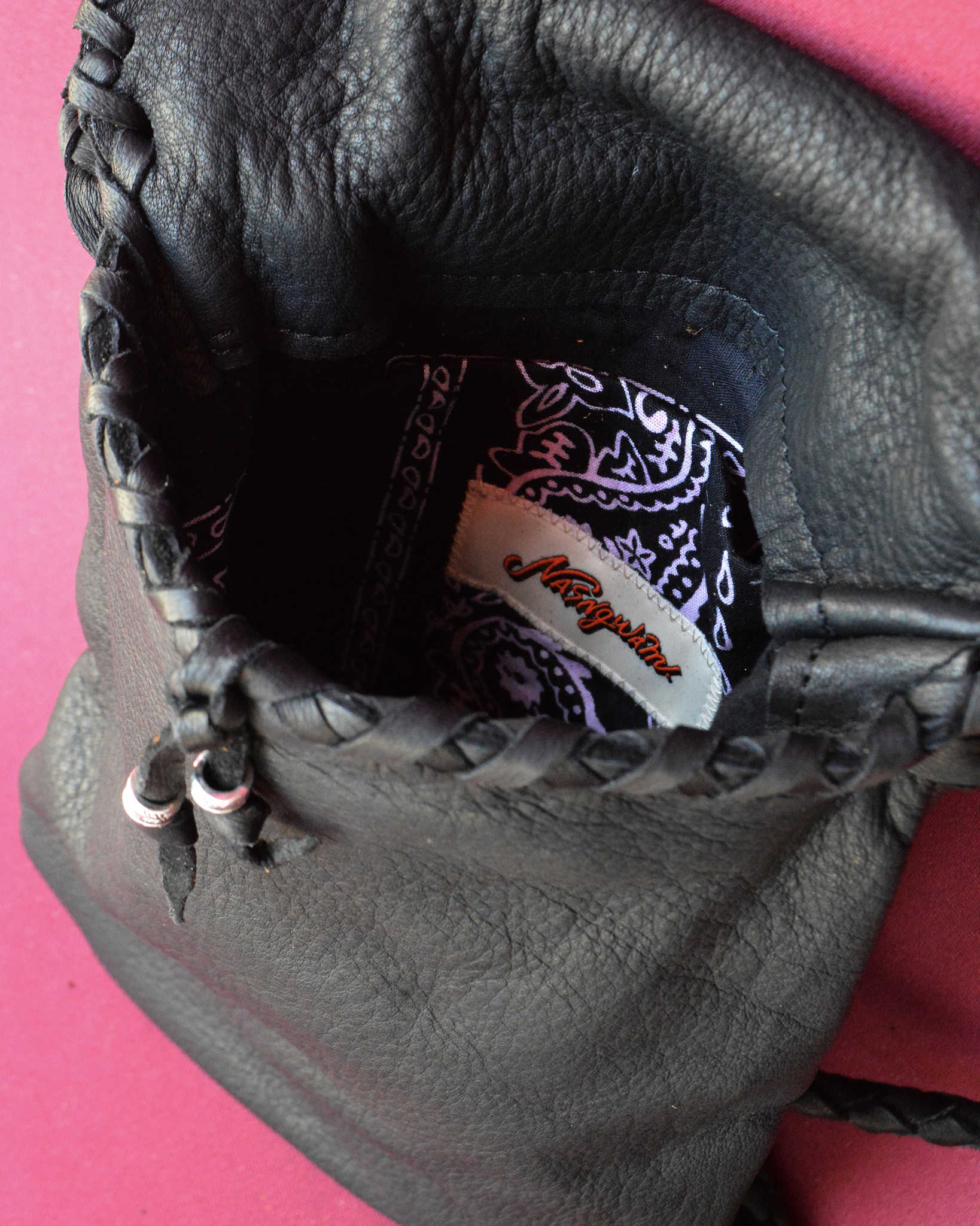 Nasngwam.×EARLYMORNINGS ナスングワム アーリーモーニング / DEERSKIN MEDICINE BAG ディアスキンメディスンバッグ (BLACK ブラック)