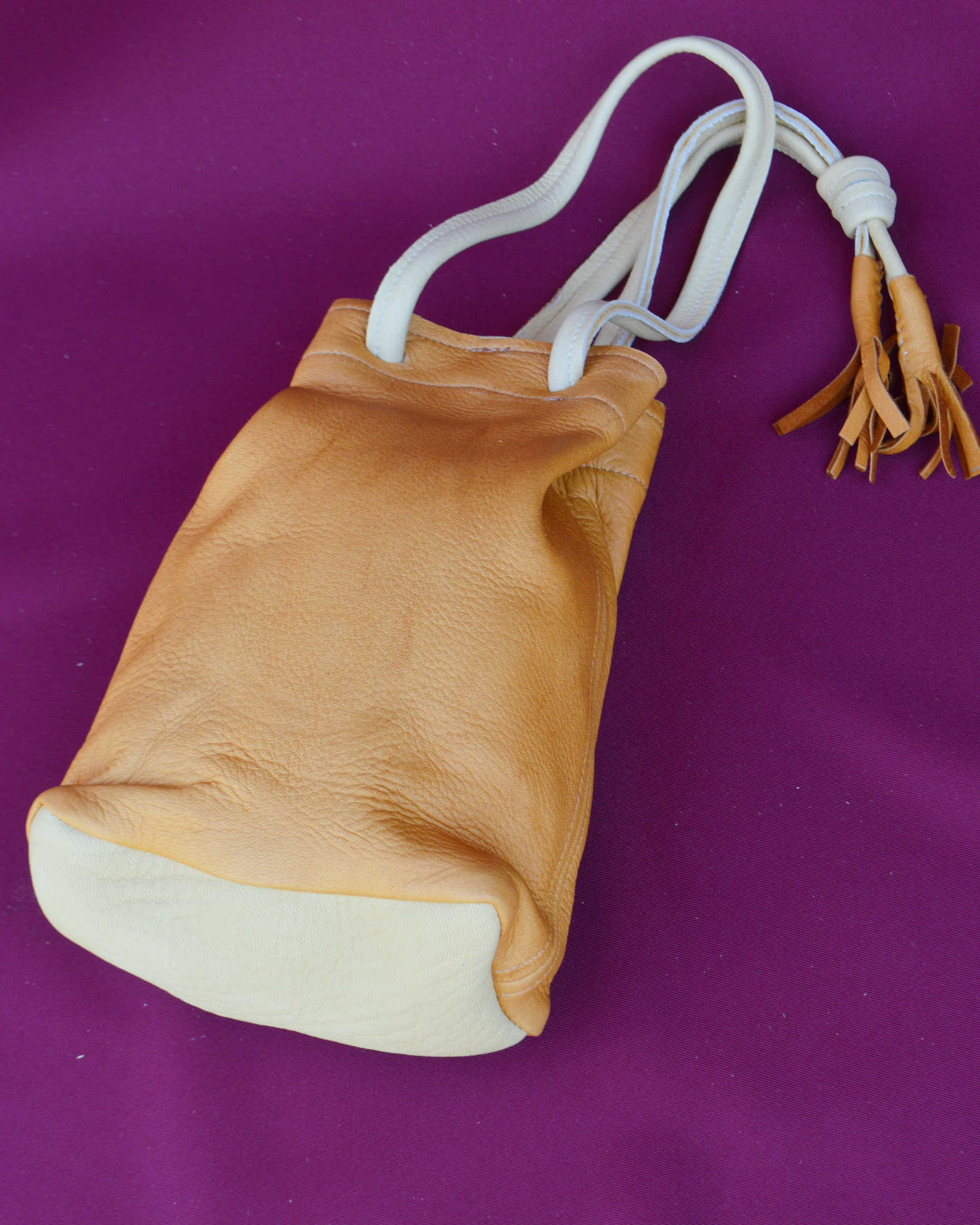 Nasngwam.×EARLYMORNINGS ナスングワム アーリーモーニング / DEERSKIN WHISKY BAG ディアスキンウイスキーバッグ (CAMEL キャメル)