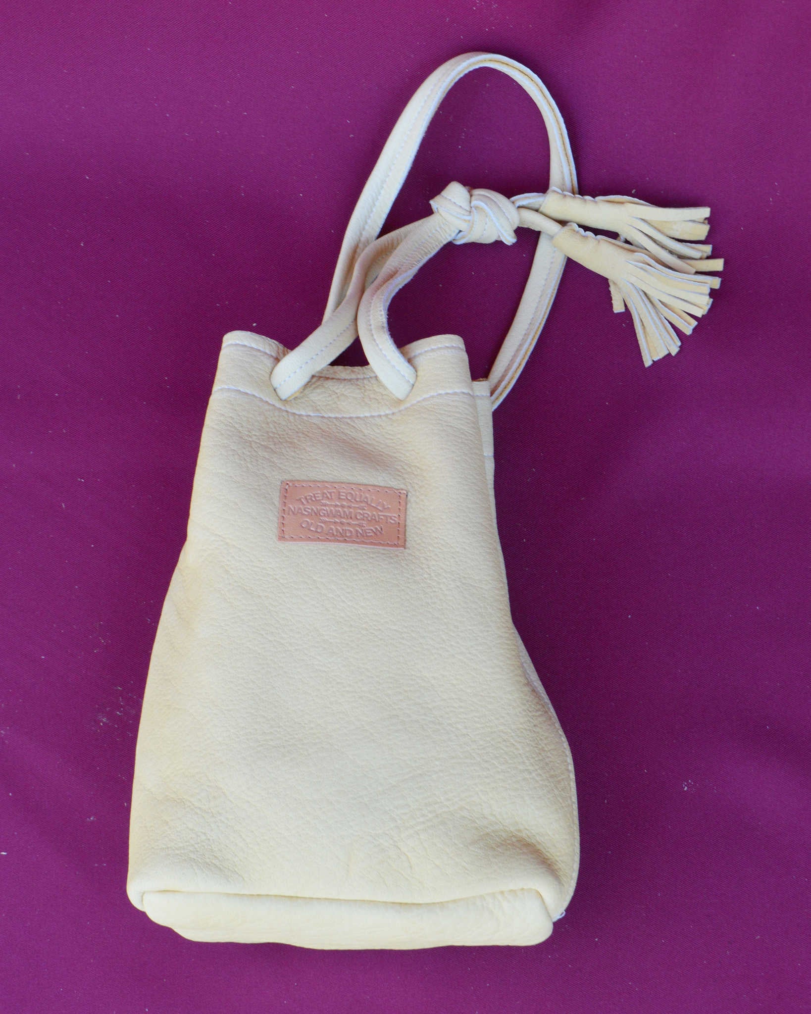 Nasngwam.×EARLYMORNINGS ナスングワム アーリーモーニング / DEERSKIN WHISKY BAG ディアスキンウイスキーバッグ (BEIGE ベージュ)