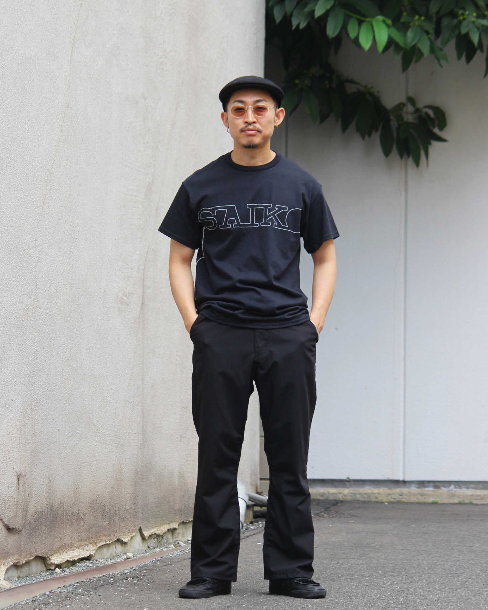 Nasngwam. ナスングワム / 70’s BELL PANTS セブンティーズベルパンツ (BLACK ブラック)