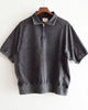 IMPRESTORE イ ンプレストア / Blooper ブルーパー | short sleeve half zip sweat t polo ショートスリーブハーフジップスウェットティーポロ (BLACK ブラック)