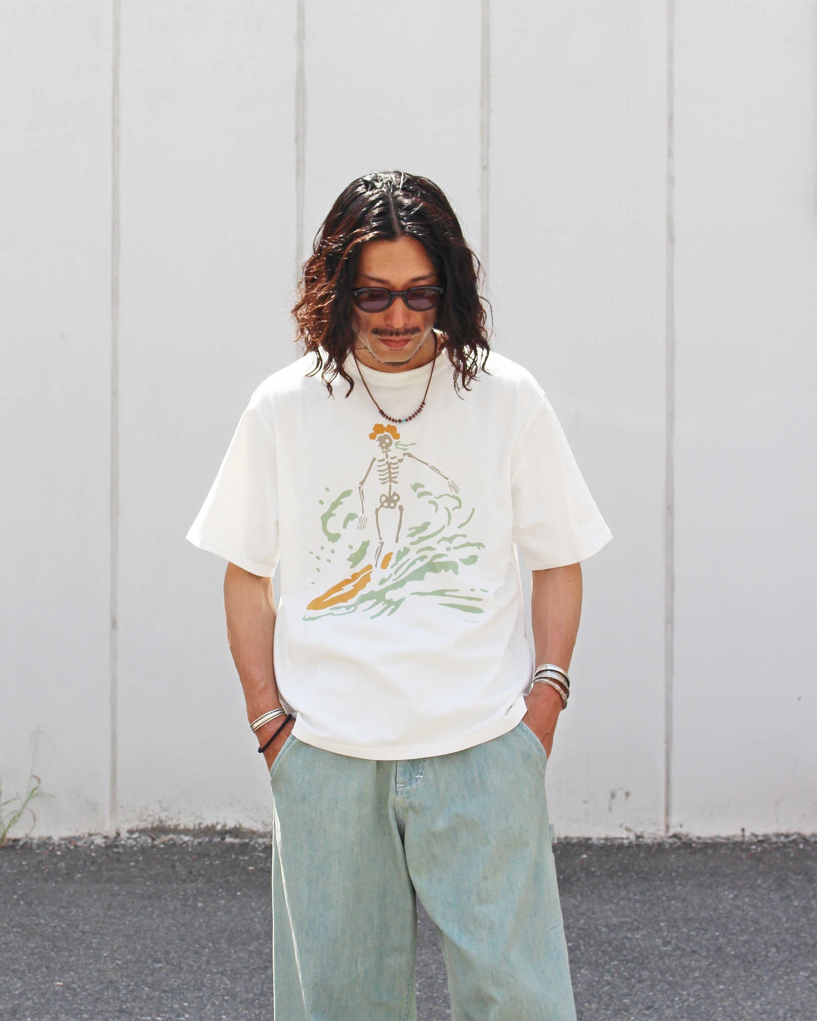 HAVE A GRATEFUL DAY ハブアグレイトフルデイ / T-SHIRT -DEAD SURF ティーシャツデッドサーフ (WHITE ホワイト)