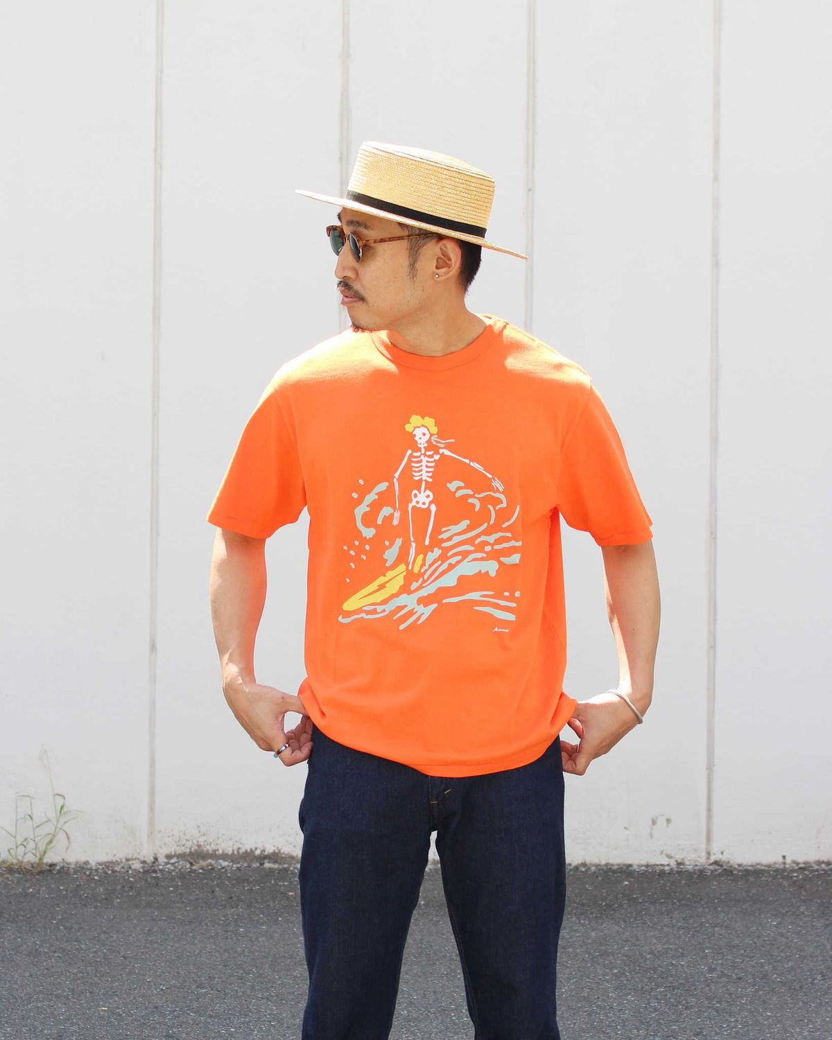 HAVE A GRATEFUL DAY ハブアグレイトフルデイ / T-SHIRT -DEAD SURF ティーシャツデッドサーフ (ORANGE オレンジ)