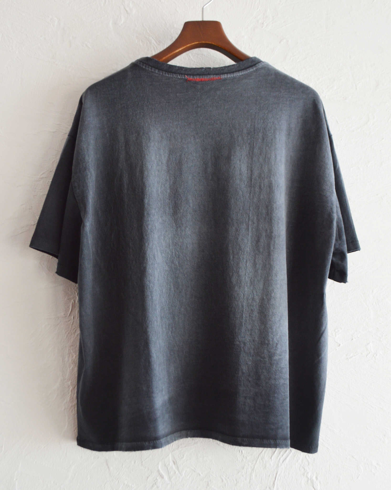 MOOJIMOOJI ムージームージー / OVERSIZE CROP T-SHIRTS AGED オーバーサイズドクロップティーシャツエイジド (BLACK ブラック)