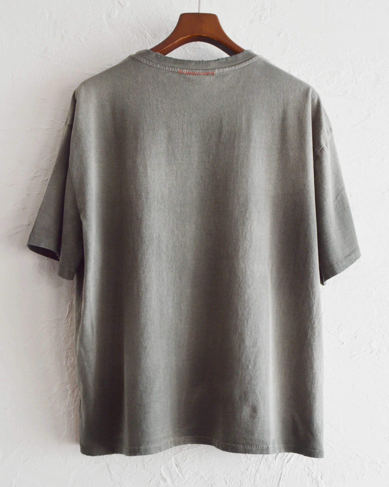 MOOJIMOOJI ムージームージー / OVERSIZE CROP T-SHIRTS AGED オーバーサイズドクロップティーシャツエイジド (OLIVE GREEN オリーブグリーン)