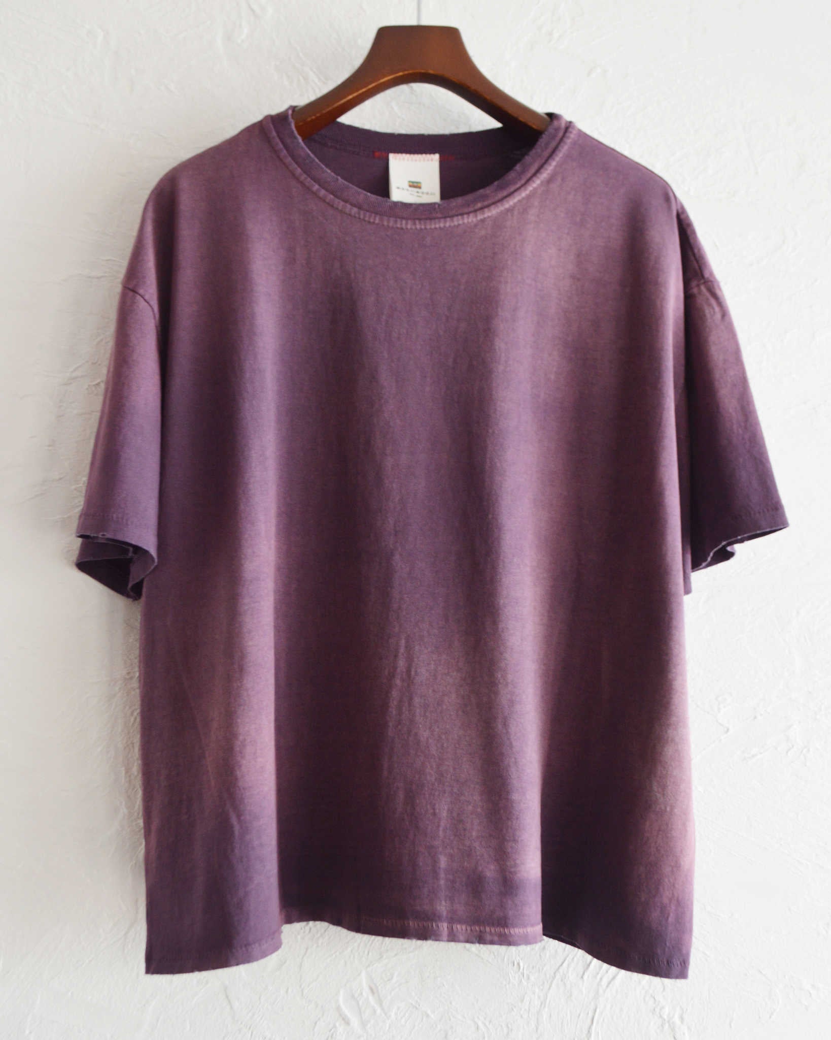 MOOJIMOOJI ムージームージー / OVERSIZE CROP T-SHIRTS AGED オーバーサイズドクロップティーシャツエイジド (PURPLE パープル)