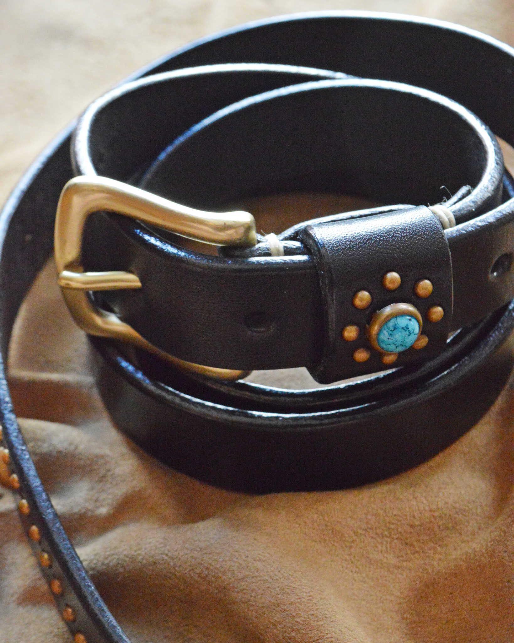 Nasngwam. ナスングワム / STUDS BELT スタッズベルト (BLACK ブラック)